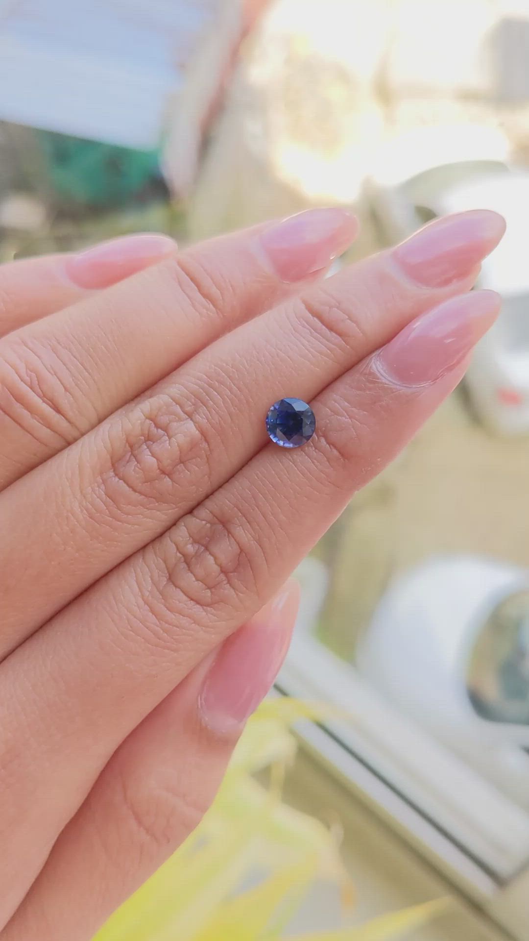 1.11 Ct. Blue Sapphire from Ceylon (Sri Lanka) Size Video