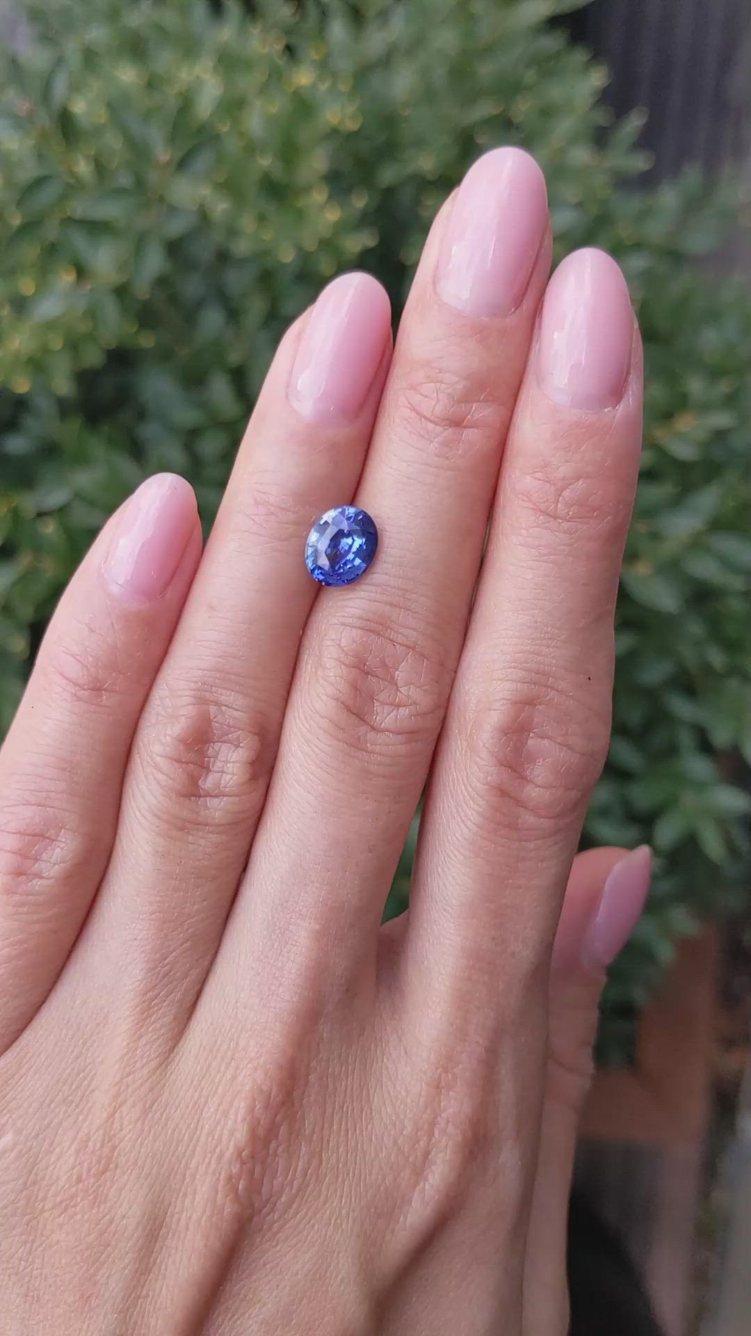 2.12 Ct. Blue Sapphire from Ceylon (Sri Lanka) Size Video