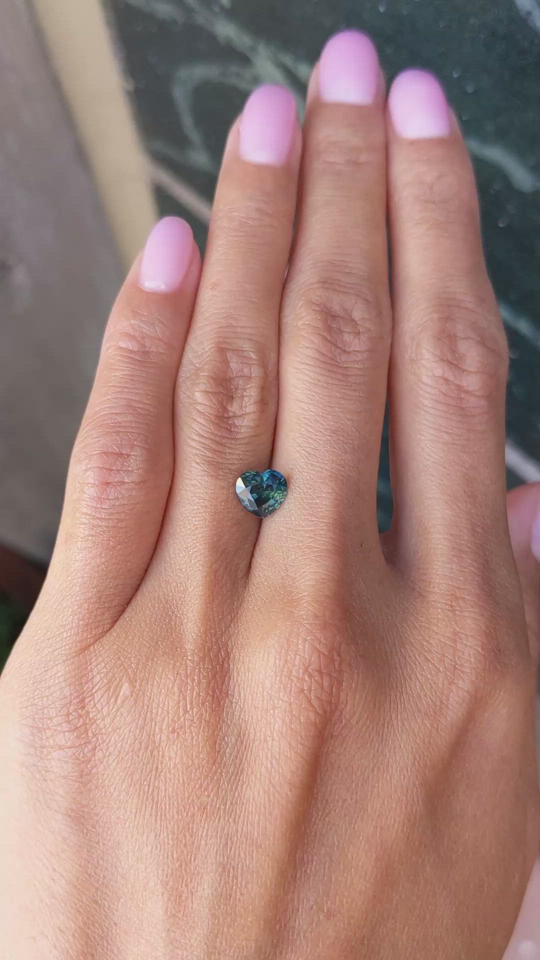 1.40 Ct. Bluish Green Sapphire from Madagascar Size Video