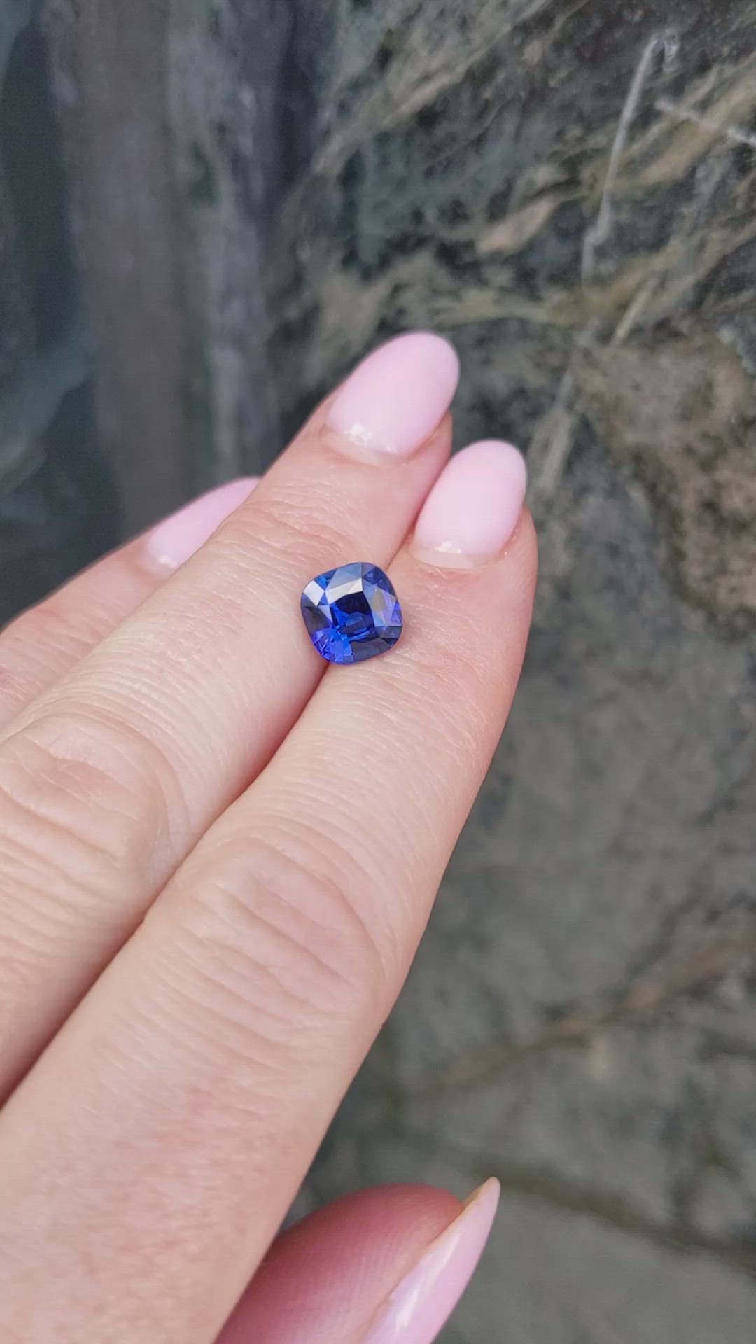 2.58 Ct. Blue Sapphire from Ceylon (Sri Lanka) Size Video