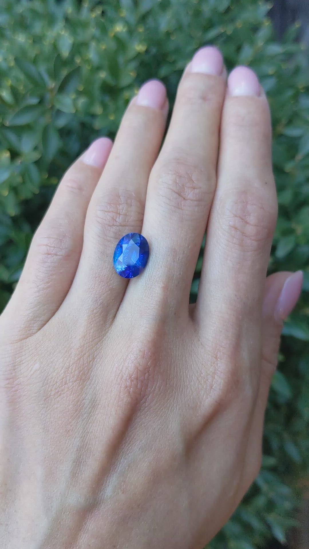 5.03 Ct. Blue Sapphire from Ceylon (Sri Lanka) Size Video