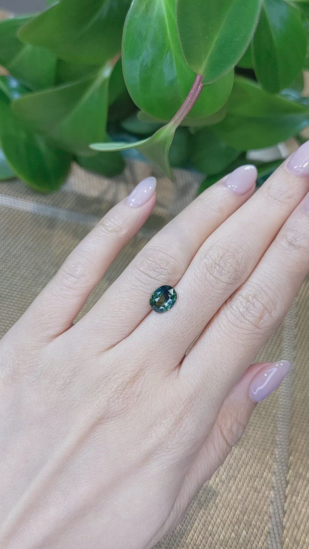 2.01 Ct. Bluish Green Sapphire from Ceylon (Sri Lanka) Size Video