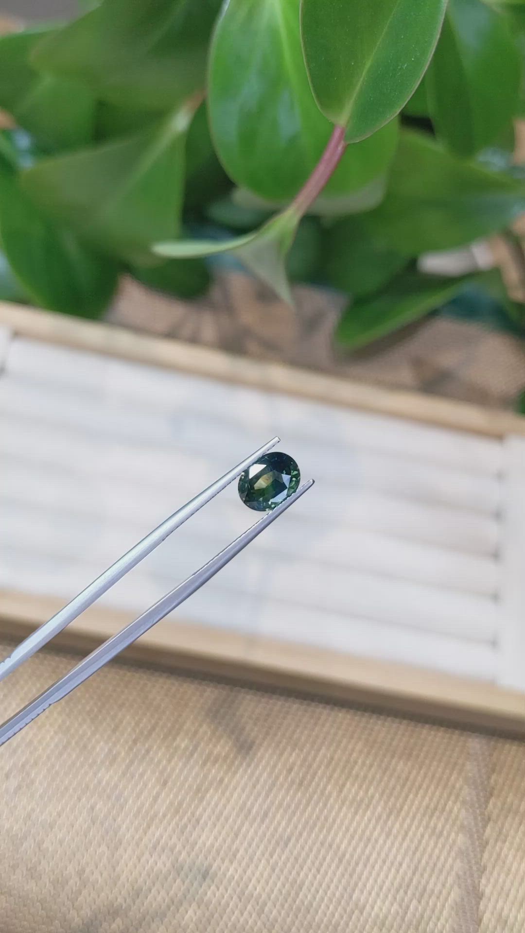 2.01 Ct. Bluish Green Sapphire from Ceylon (Sri Lanka) Size Video