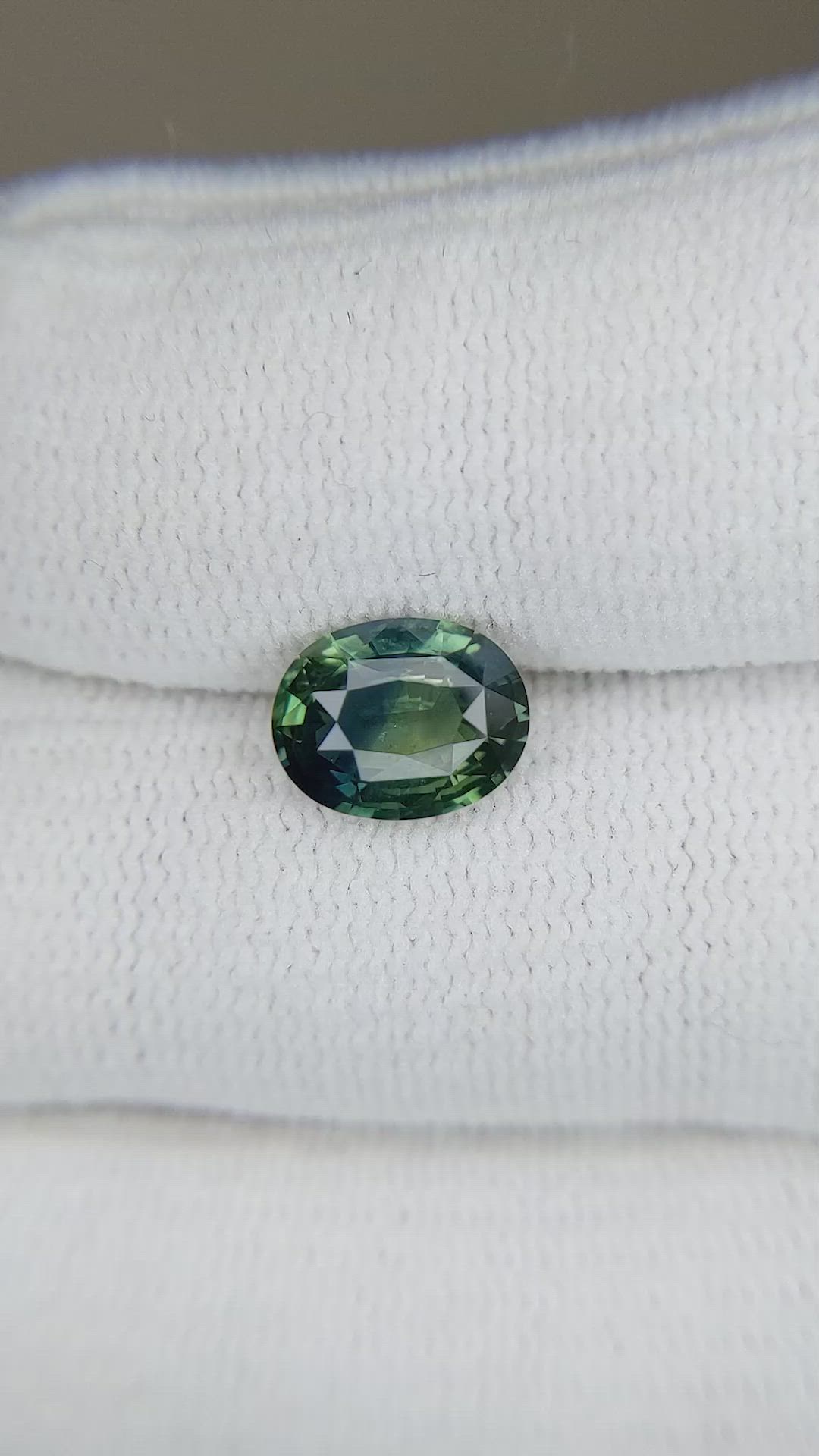 2.01 Ct. Bluish Green Sapphire from Ceylon (Sri Lanka) Size Video