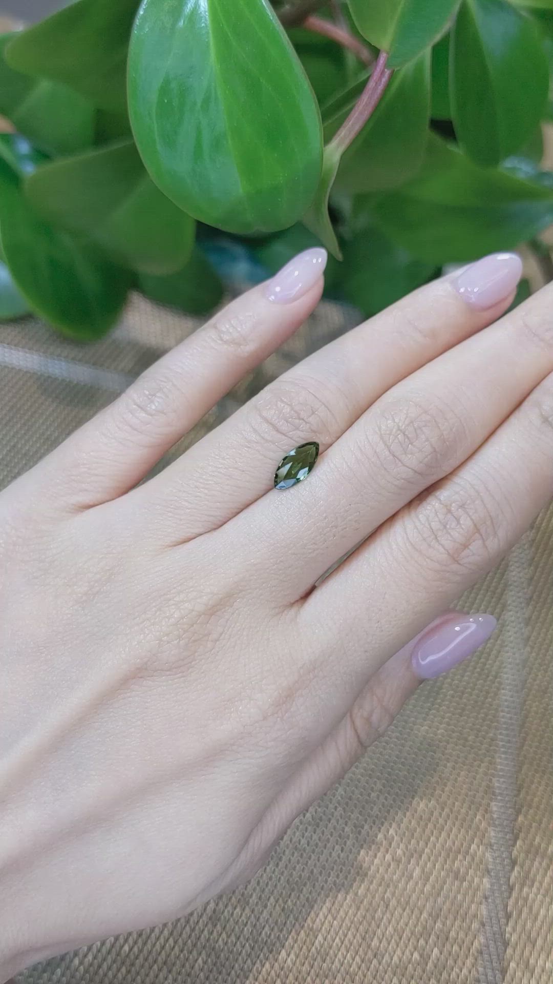 1.04 Ct. Green Sapphire from Thailand Size Video