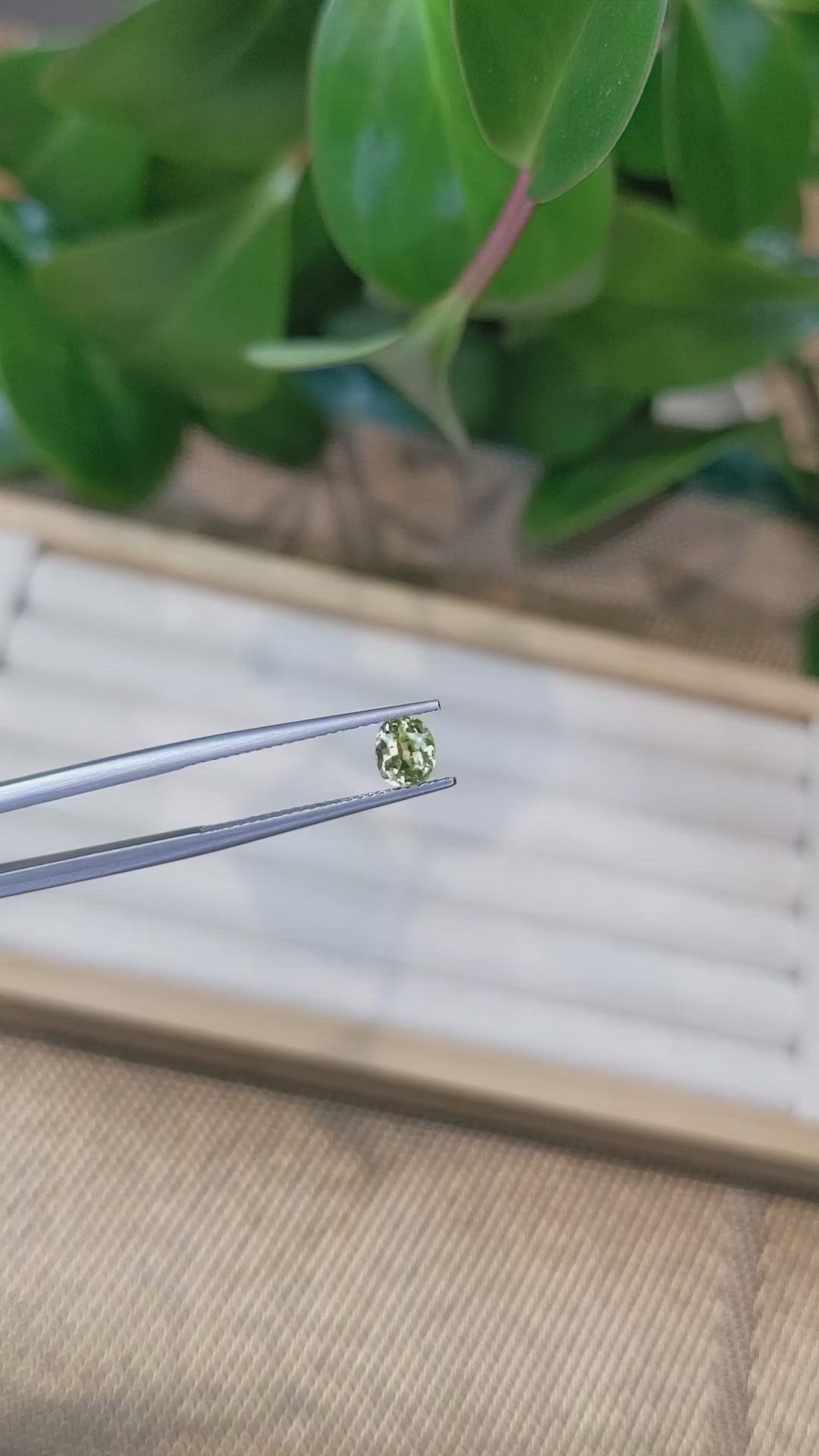 0.71 Ct. Yellowish Green Sapphire from Madagascar Size Video
