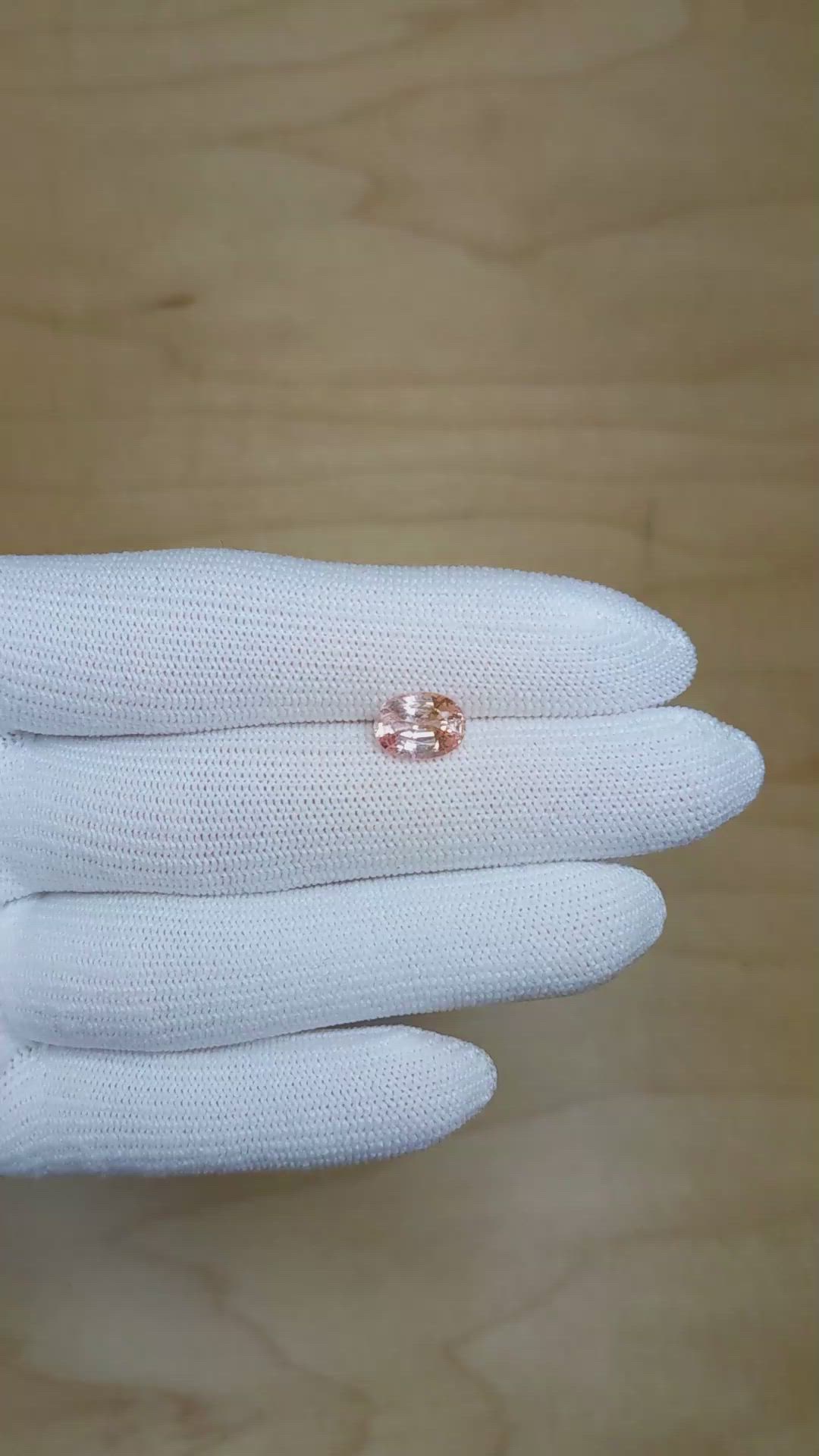 2.28 Ct. Padparadscha Sapphire from Ceylon (Sri Lanka) Size Video