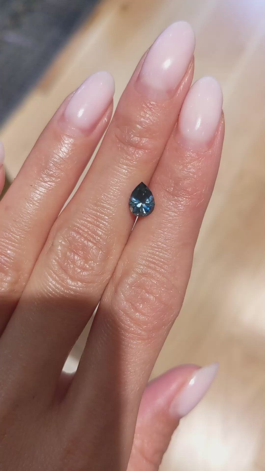 1.26 Ct. Greenish Blue Sapphire from Montana Size Video