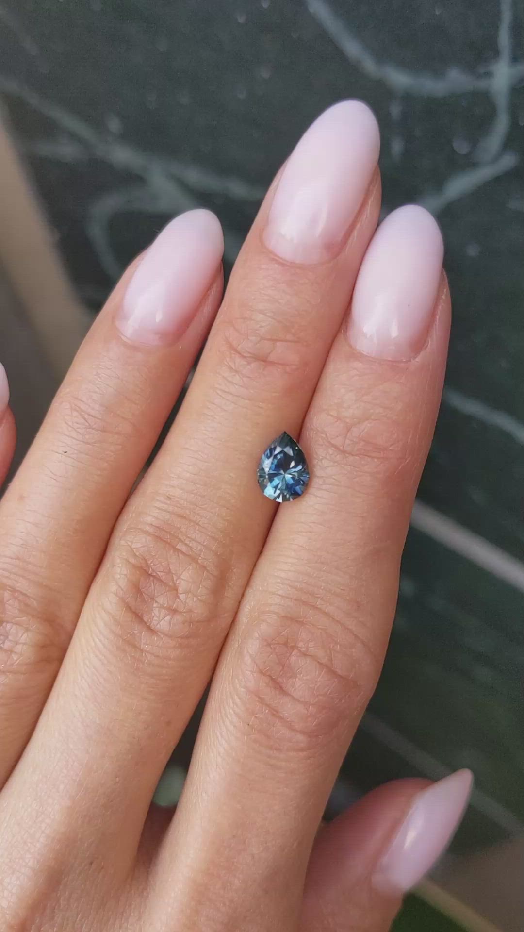 1.26 Ct. Greenish Blue Sapphire from Montana Size Video