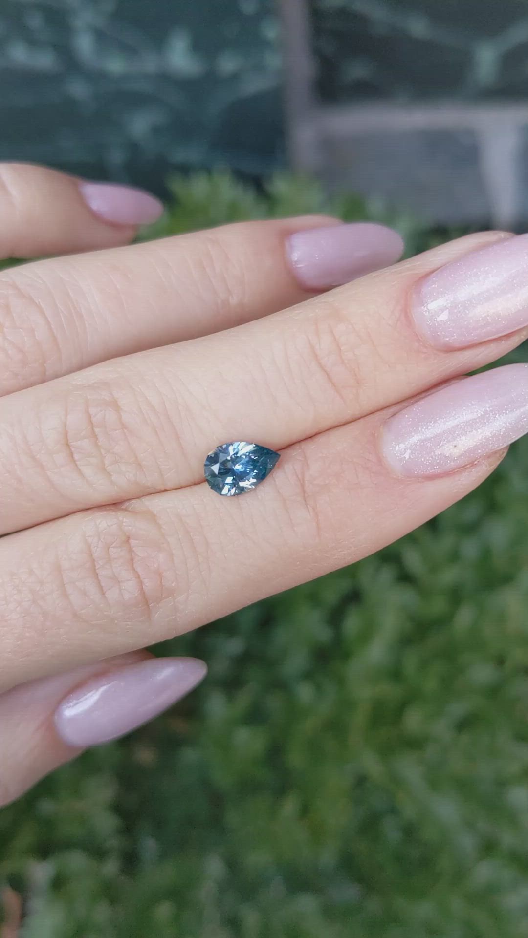 1.23 Ct. Greenish Blue Sapphire from Montana Size Video