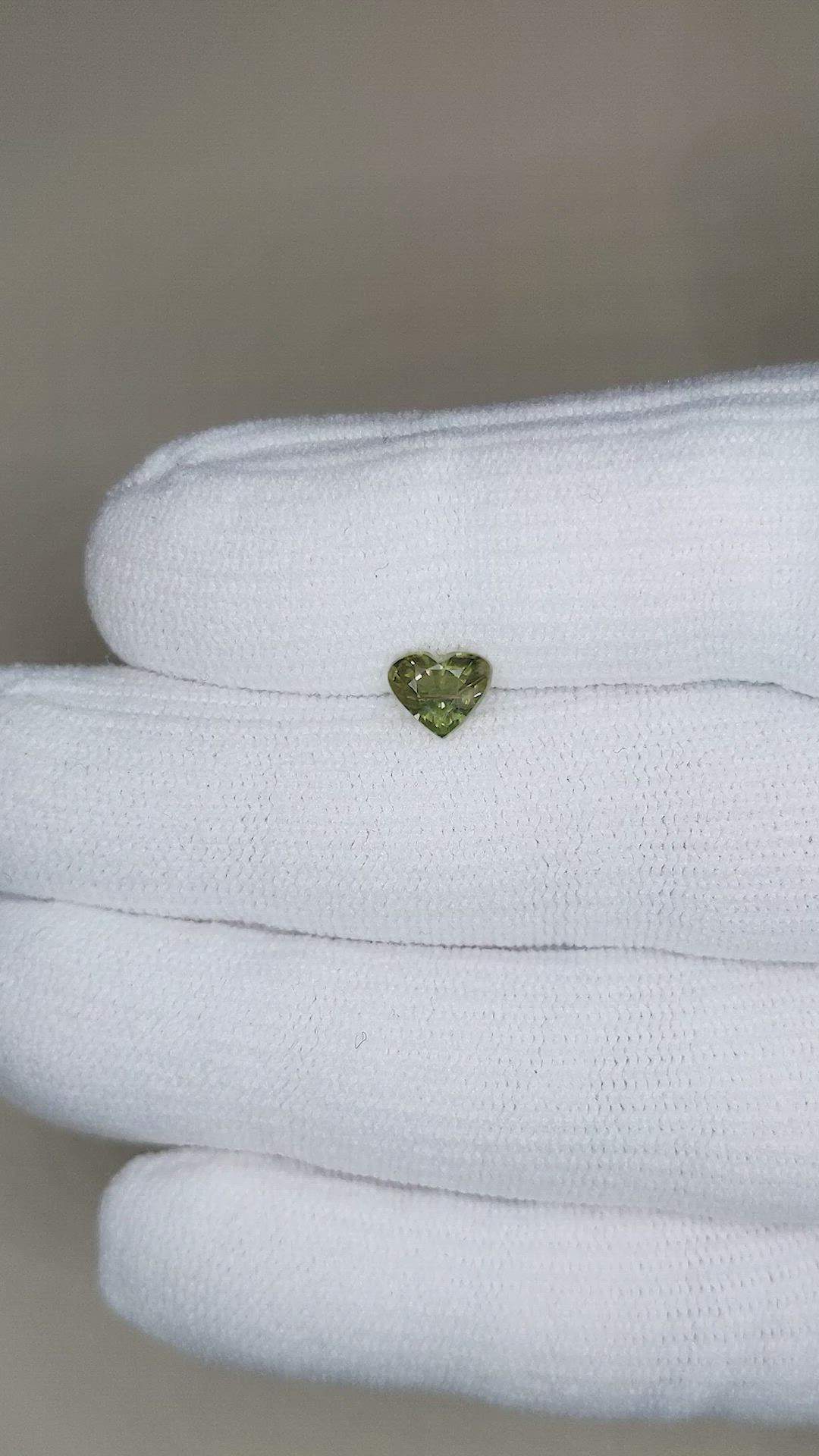 1.06 Ct. Yellowish Green Sapphire from Thailand Size Video