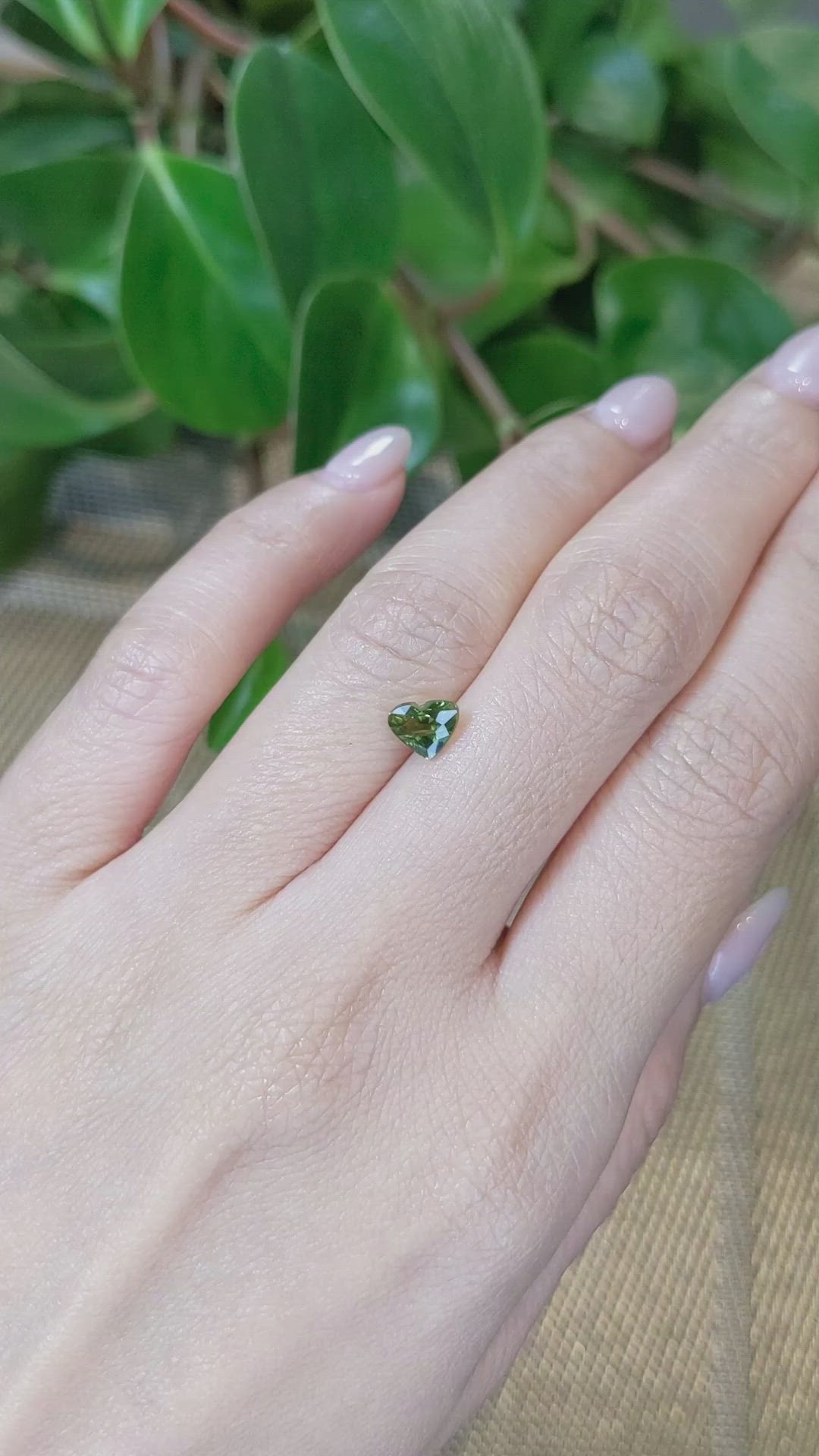 1.06 Ct. Yellowish Green Sapphire from Thailand Size Video