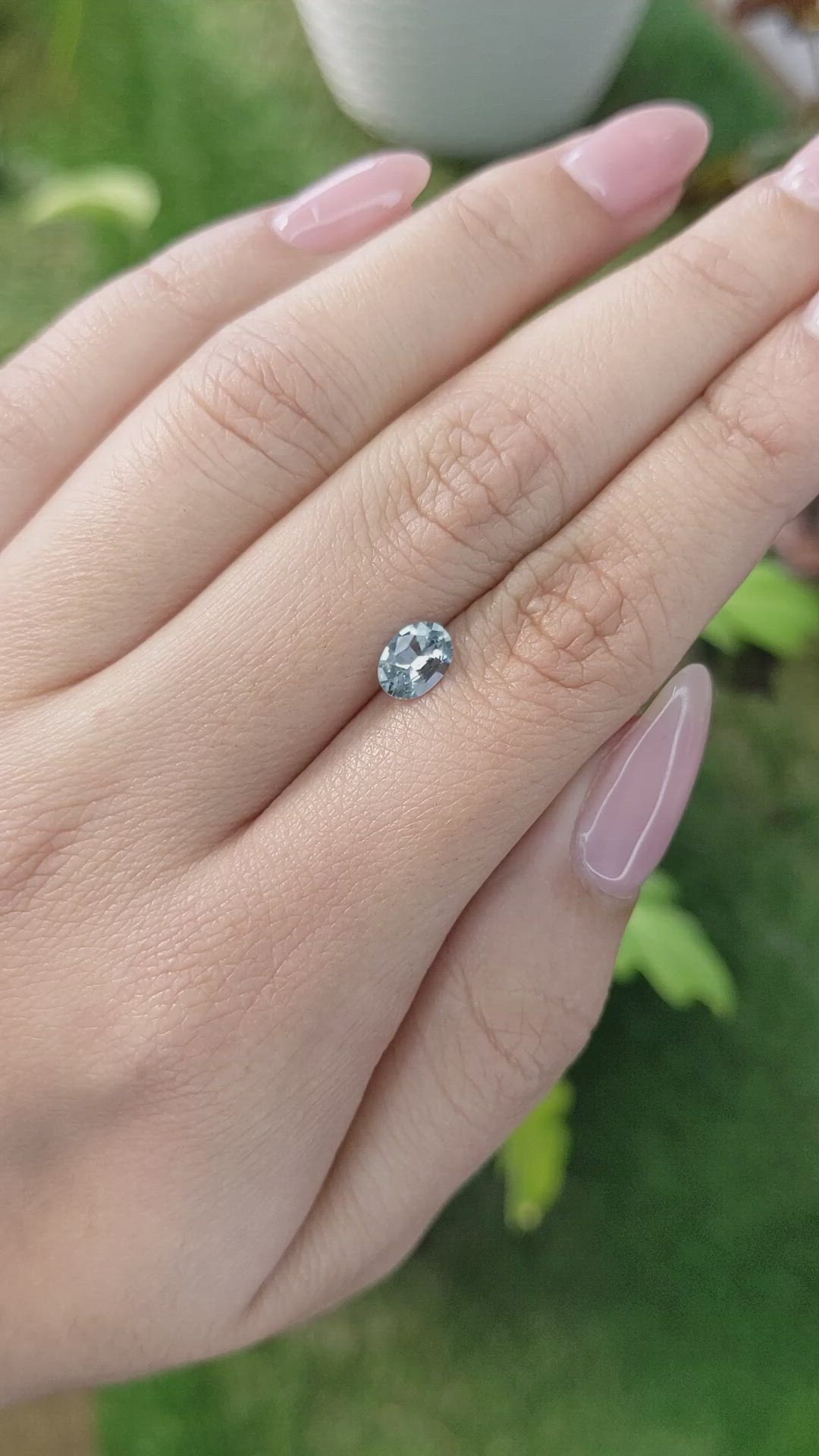 0.72 Ct. Bluish Green Sapphire from Ceylon (Sri Lanka) Size Video