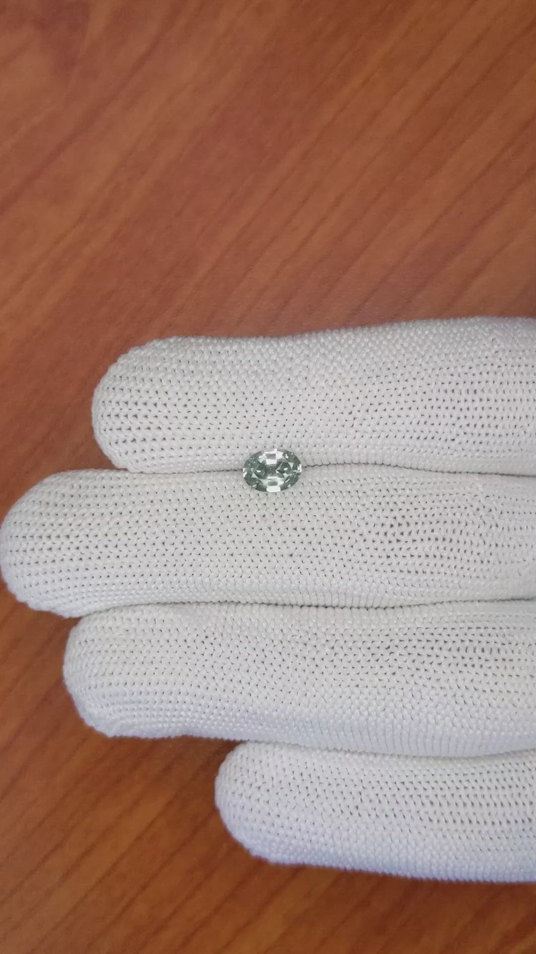 0.72 Ct. Bluish Green Sapphire from Ceylon (Sri Lanka) Size Video