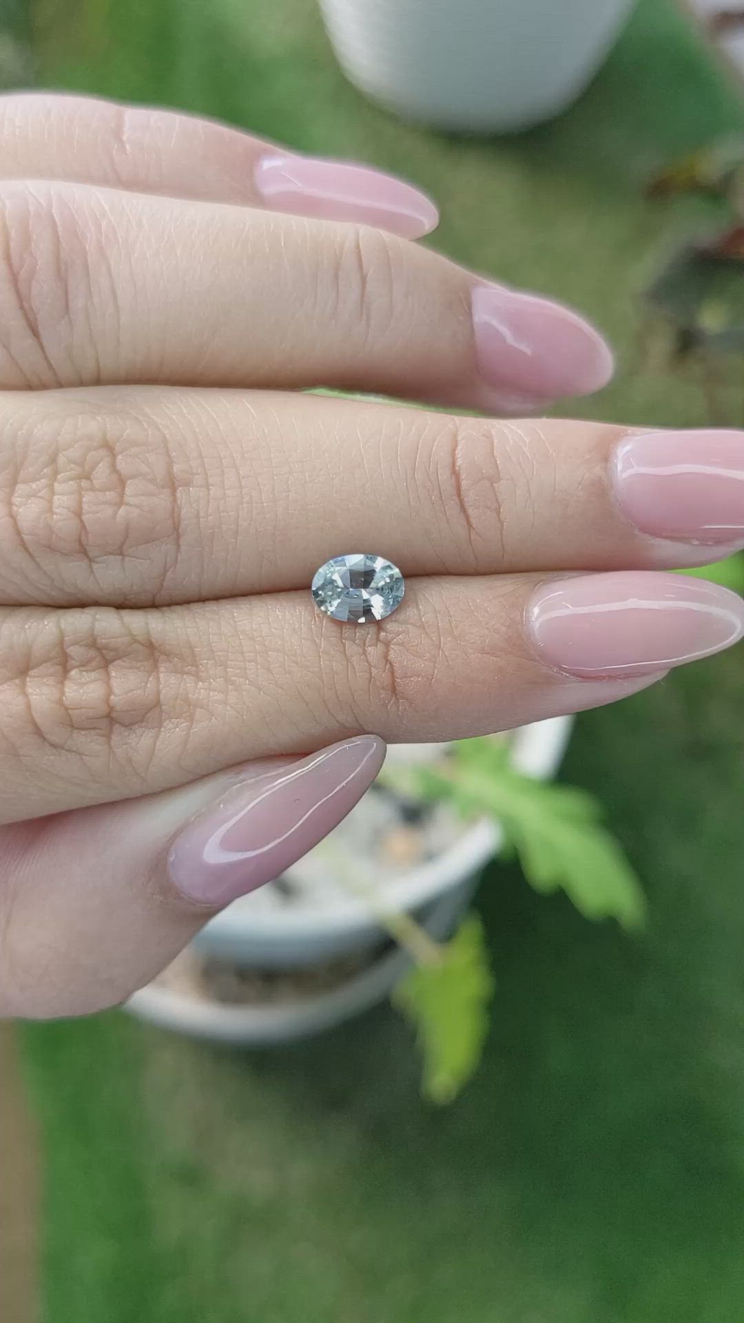 0.72 Ct. Bluish Green Sapphire from Ceylon (Sri Lanka) Size Video