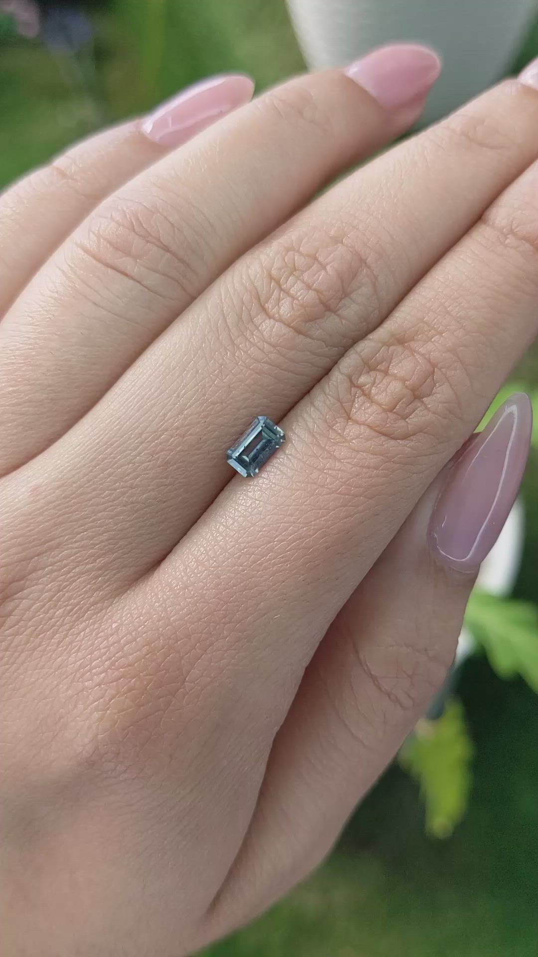 0.65 Ct. Bluish Green Sapphire from Madagascar Size Video