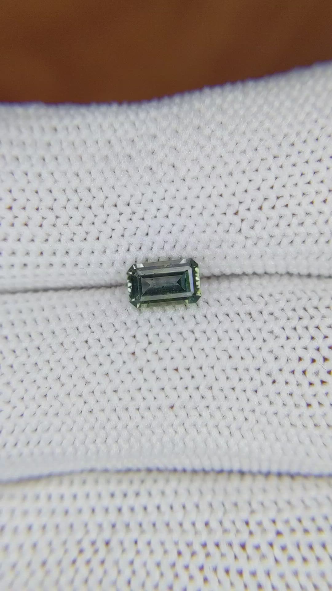 0.65 Ct. Bluish Green Sapphire from Madagascar Size Video