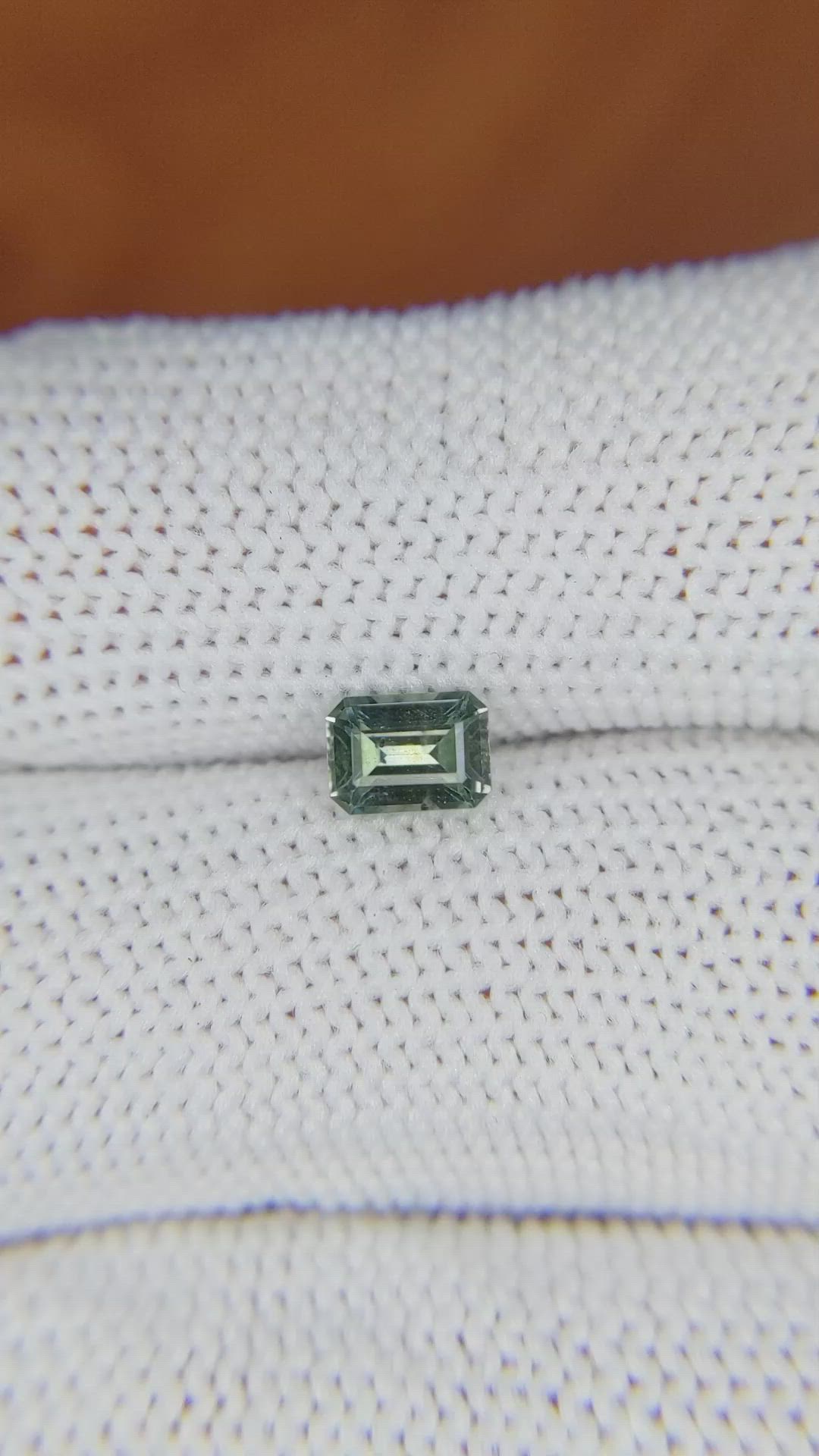 0.73 Ct. Bluish Green Sapphire from Madagascar Size Video