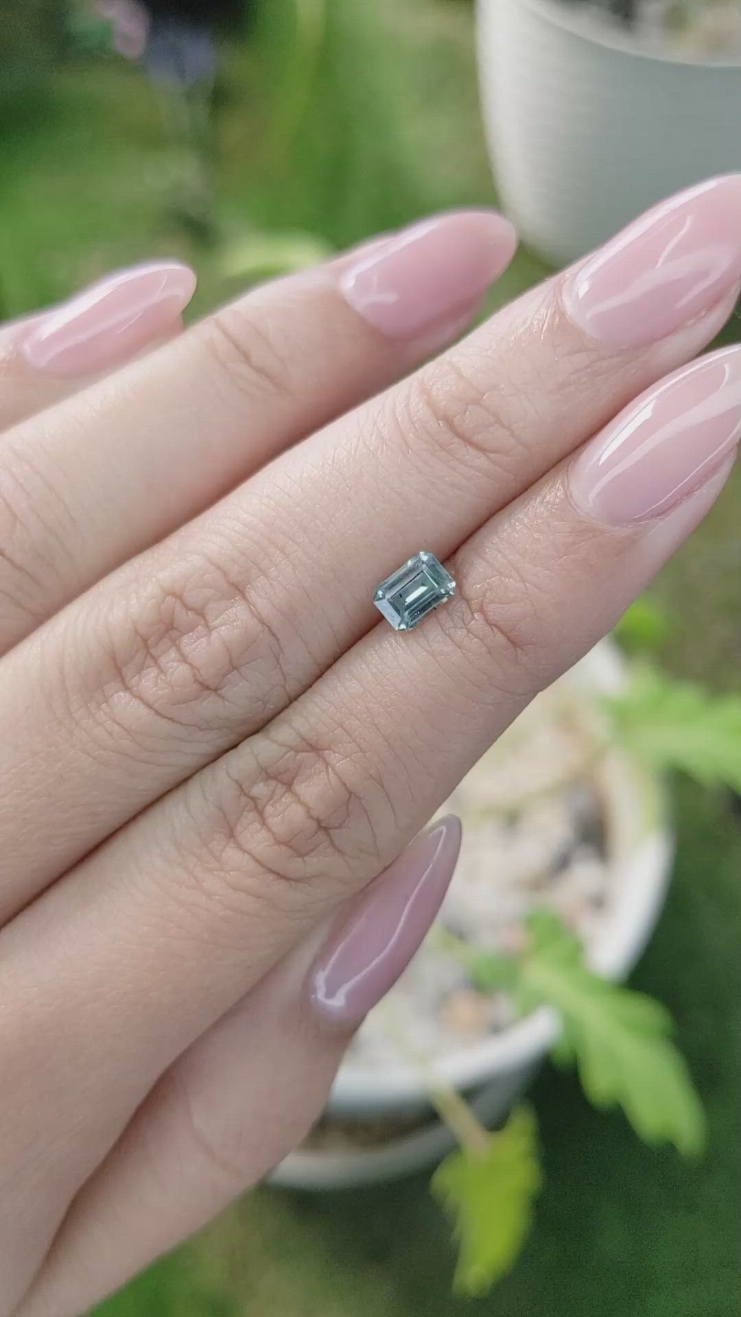 0.73 Ct. Bluish Green Sapphire from Madagascar Size Video