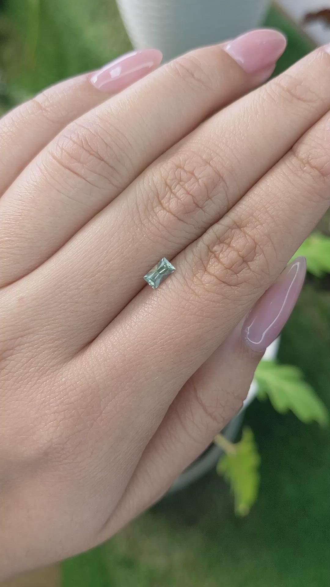 0.40 Ct. Yellowish Green Sapphire from Madagascar Size Video