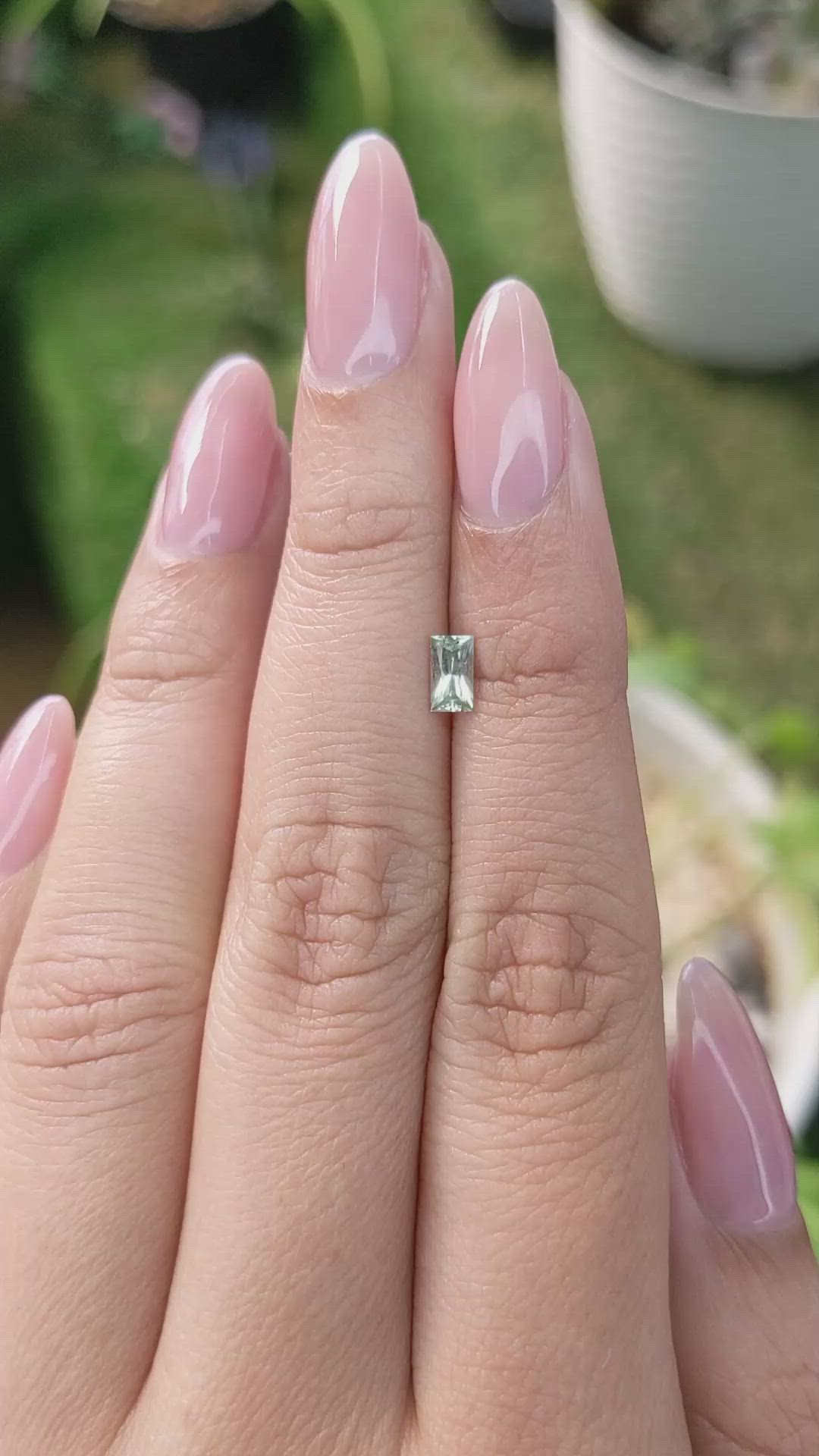 0.40 Ct. Yellowish Green Sapphire from Madagascar Size Video