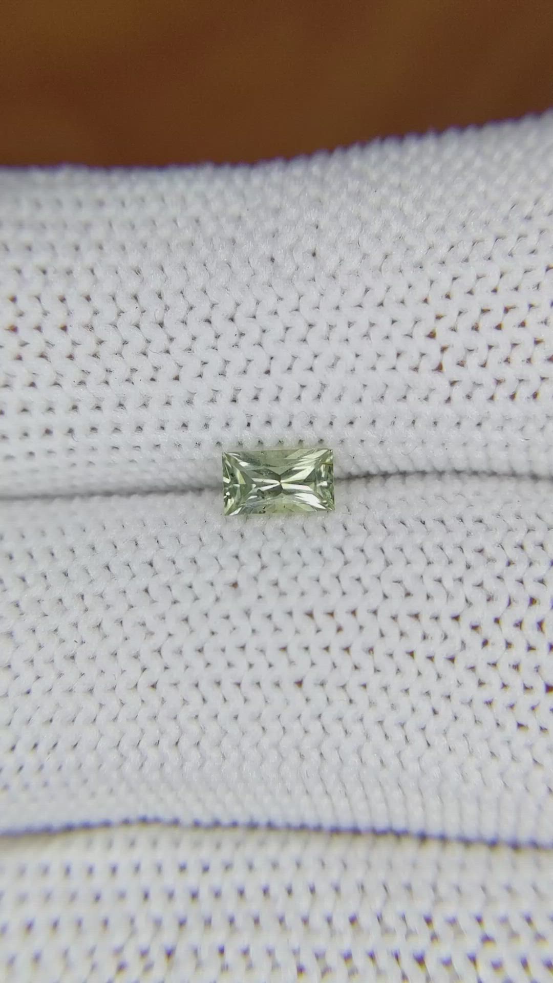 0.40 Ct. Yellowish Green Sapphire from Madagascar Size Video