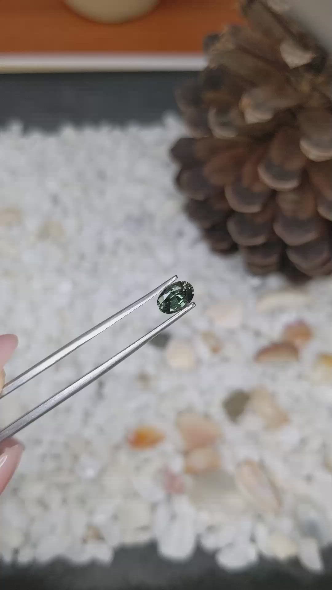 0.73 Ct. Green Sapphire from Madagascar Size Video