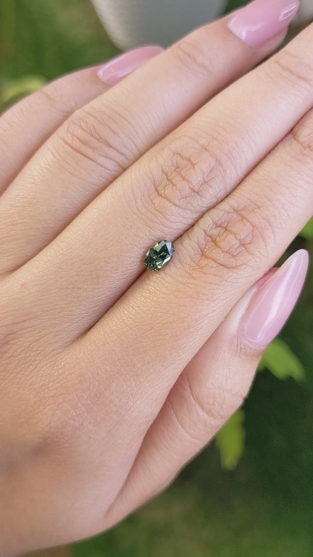 0.73 Ct. Green Sapphire from Madagascar Size Video