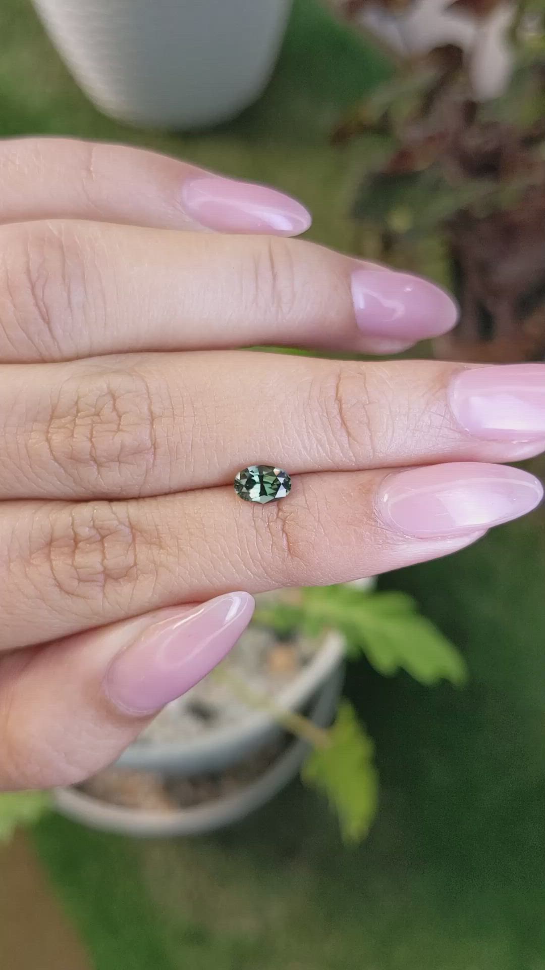 0.73 Ct. Green Sapphire from Madagascar Size Video