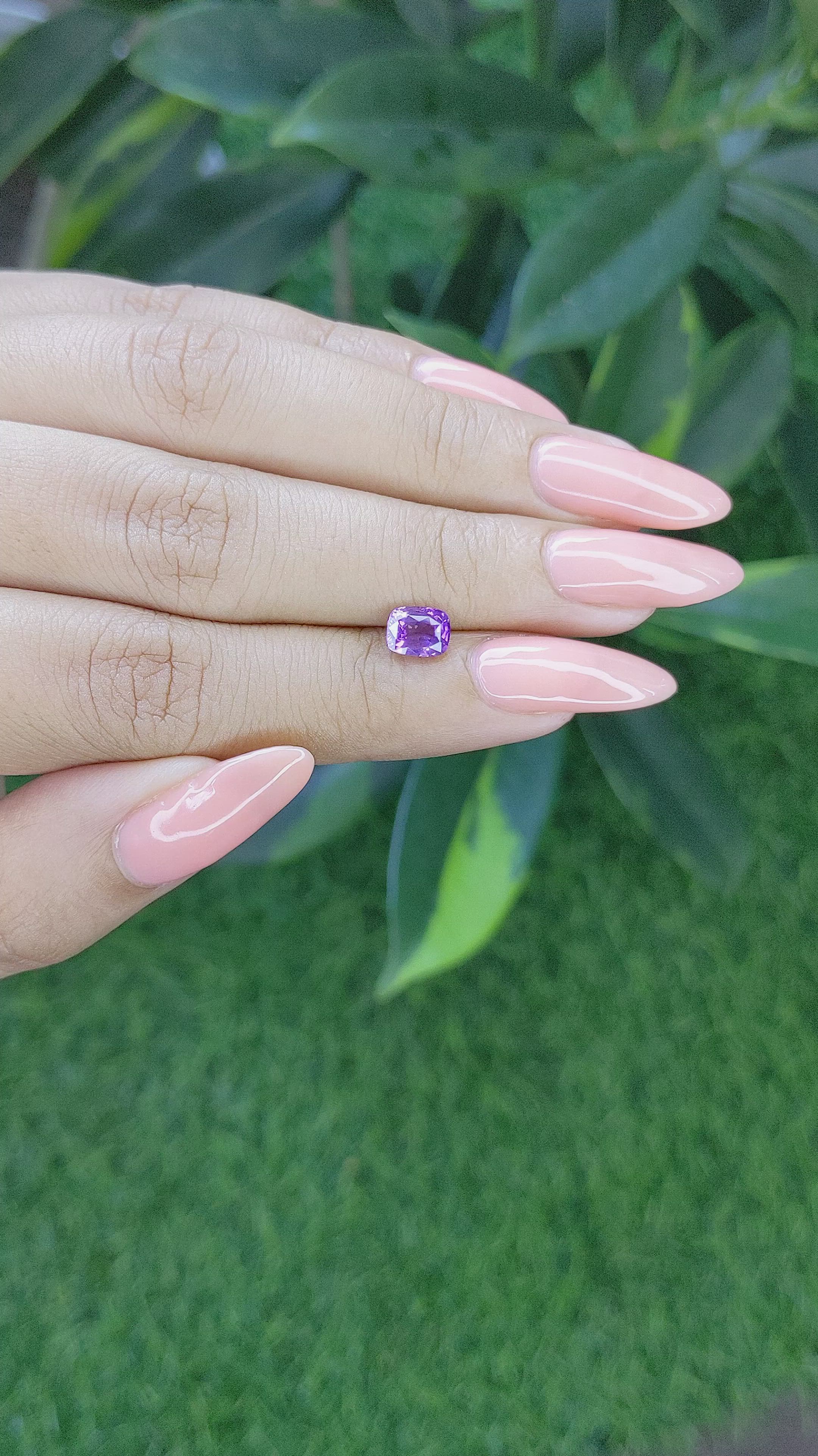 1.10 Ct. Pinkish Purple Sapphire from Tanzania Size Video