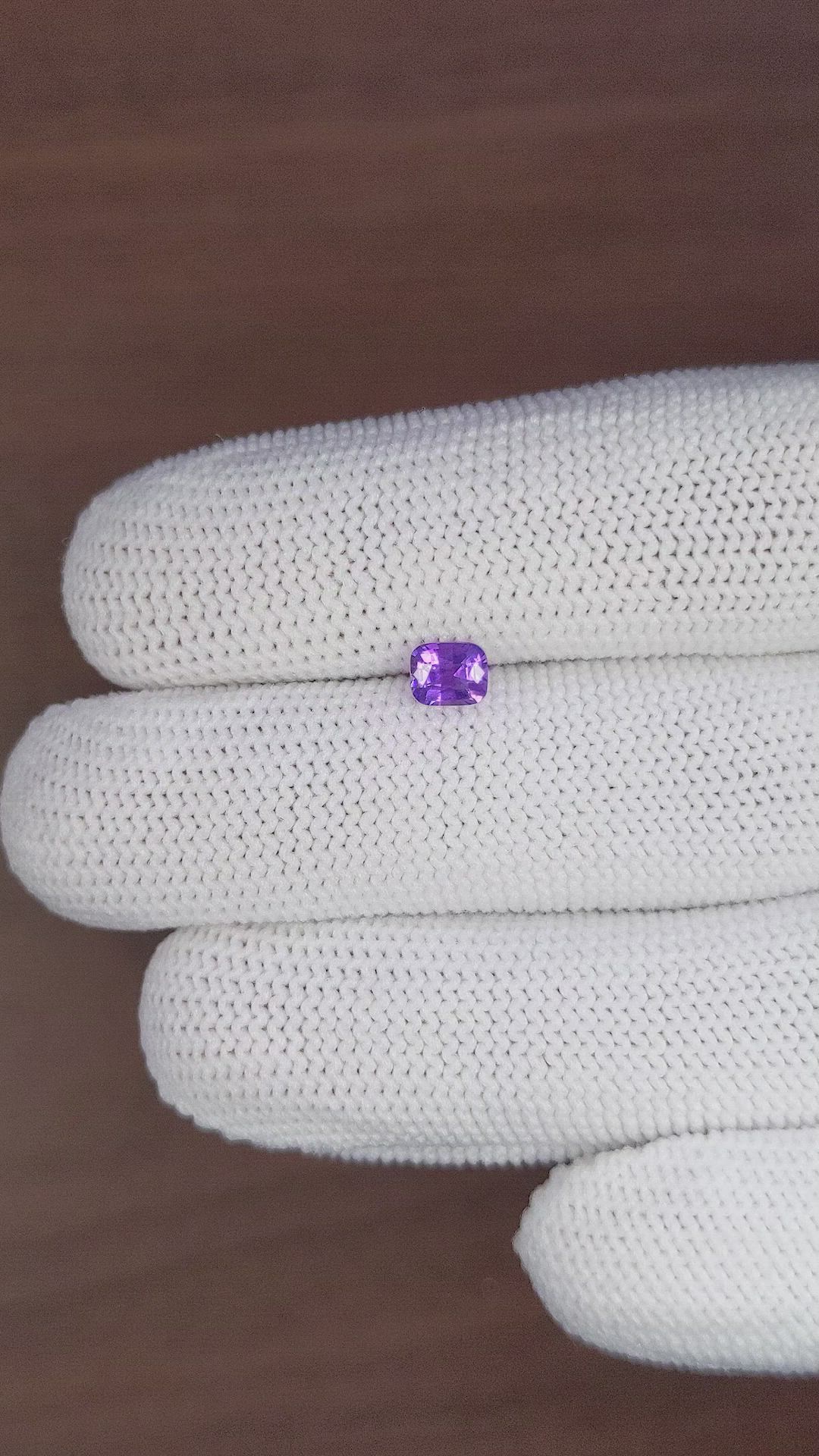 0.57 Ct. Pinkish Purple Sapphire from Tanzania Size Video