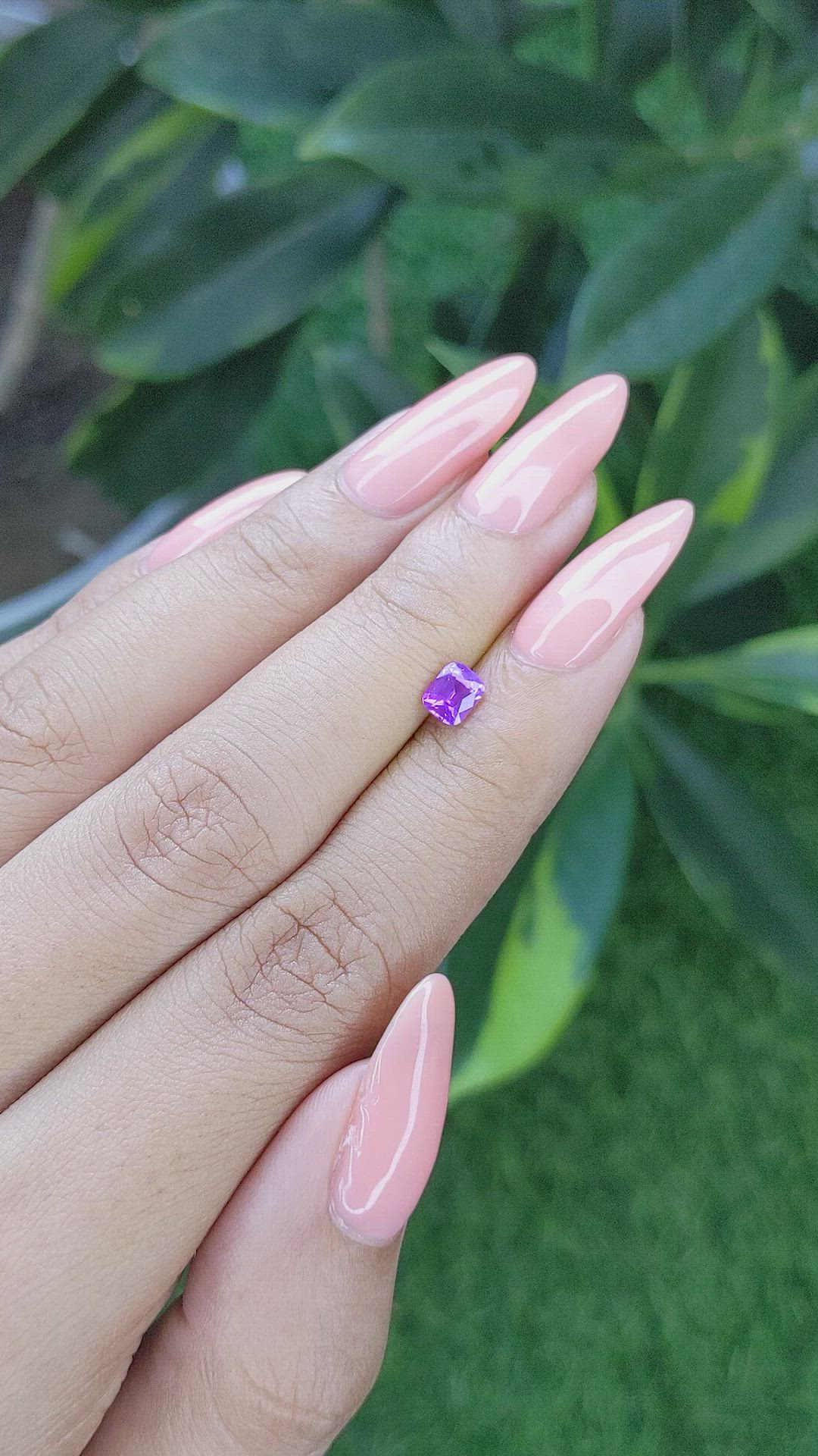0.57 Ct. Pinkish Purple Sapphire from Tanzania Size Video