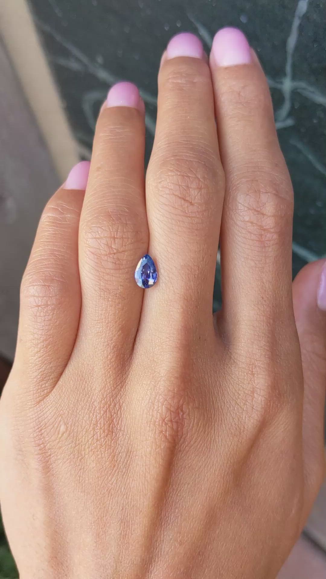 1.03 Ct. Blue Sapphire from Ceylon (Sri Lanka) Size Video