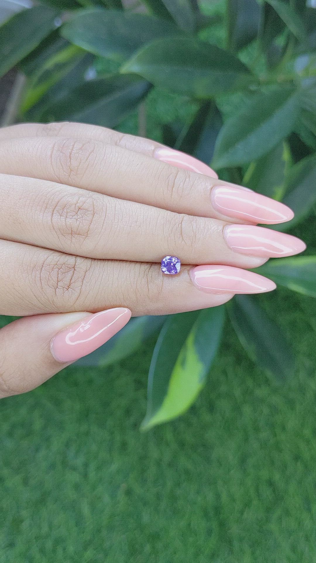 0.62 Ct. Violet Sapphire from Tanzania Size Video