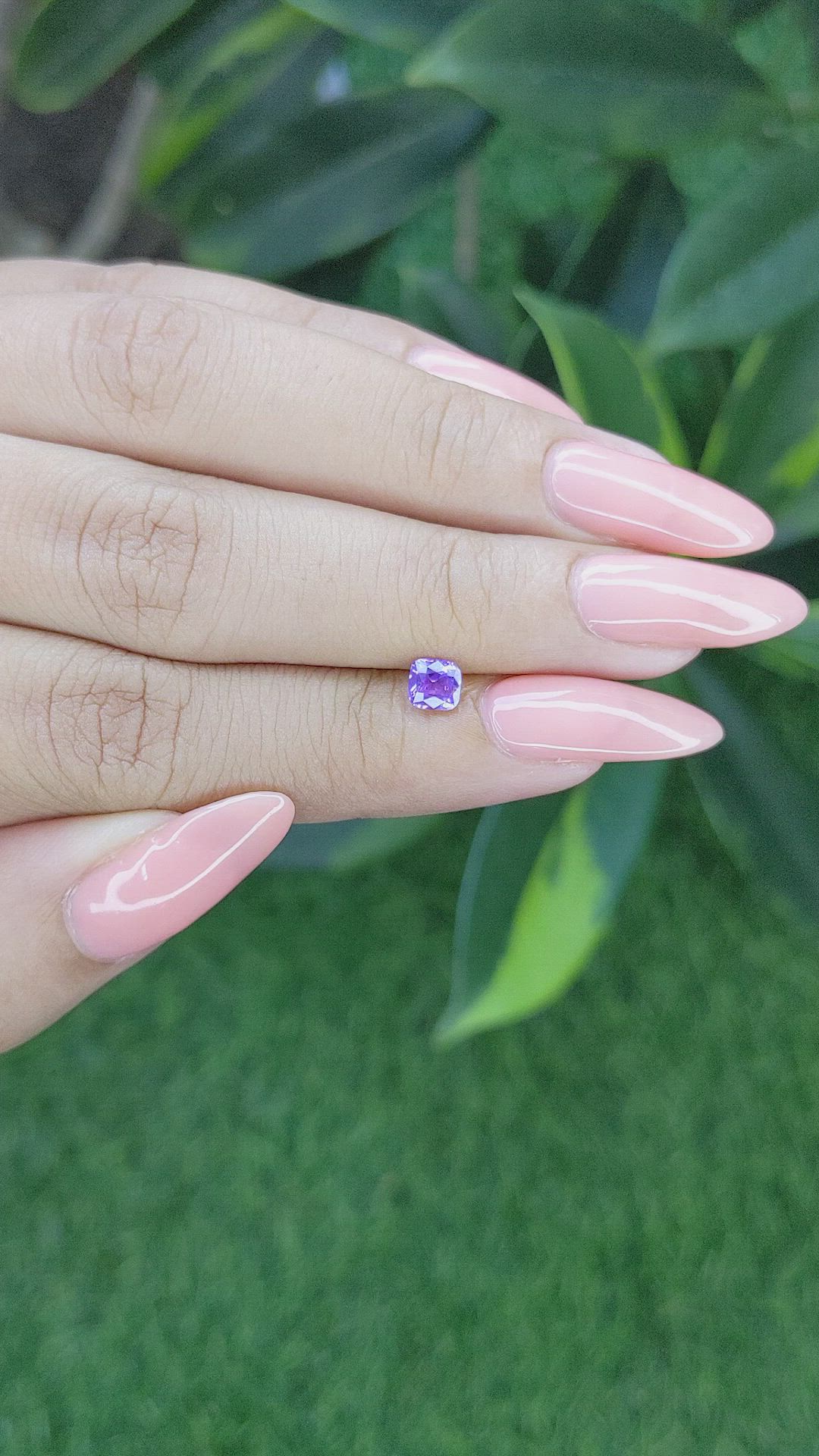 0.54 Ct. Purple Sapphire from Tanzania Size Video