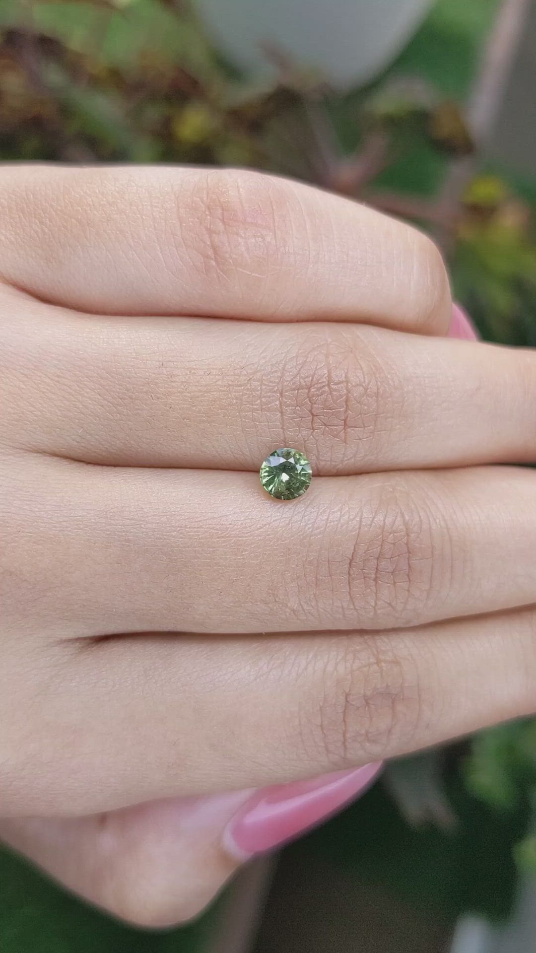 0.71 Ct. Yellowish Green Sapphire from Madagascar Size Video