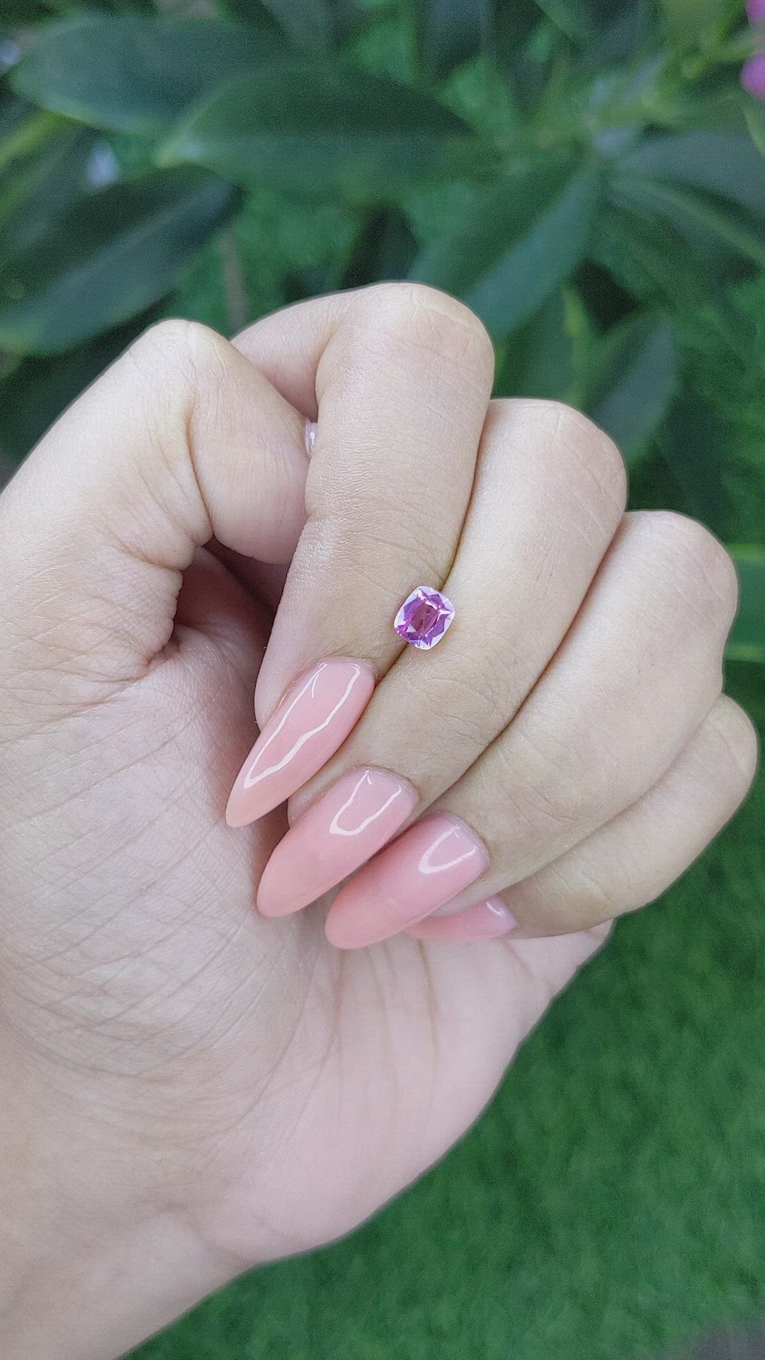 0.63 Ct. Pinkish Purple Sapphire from Tanzania Size Video