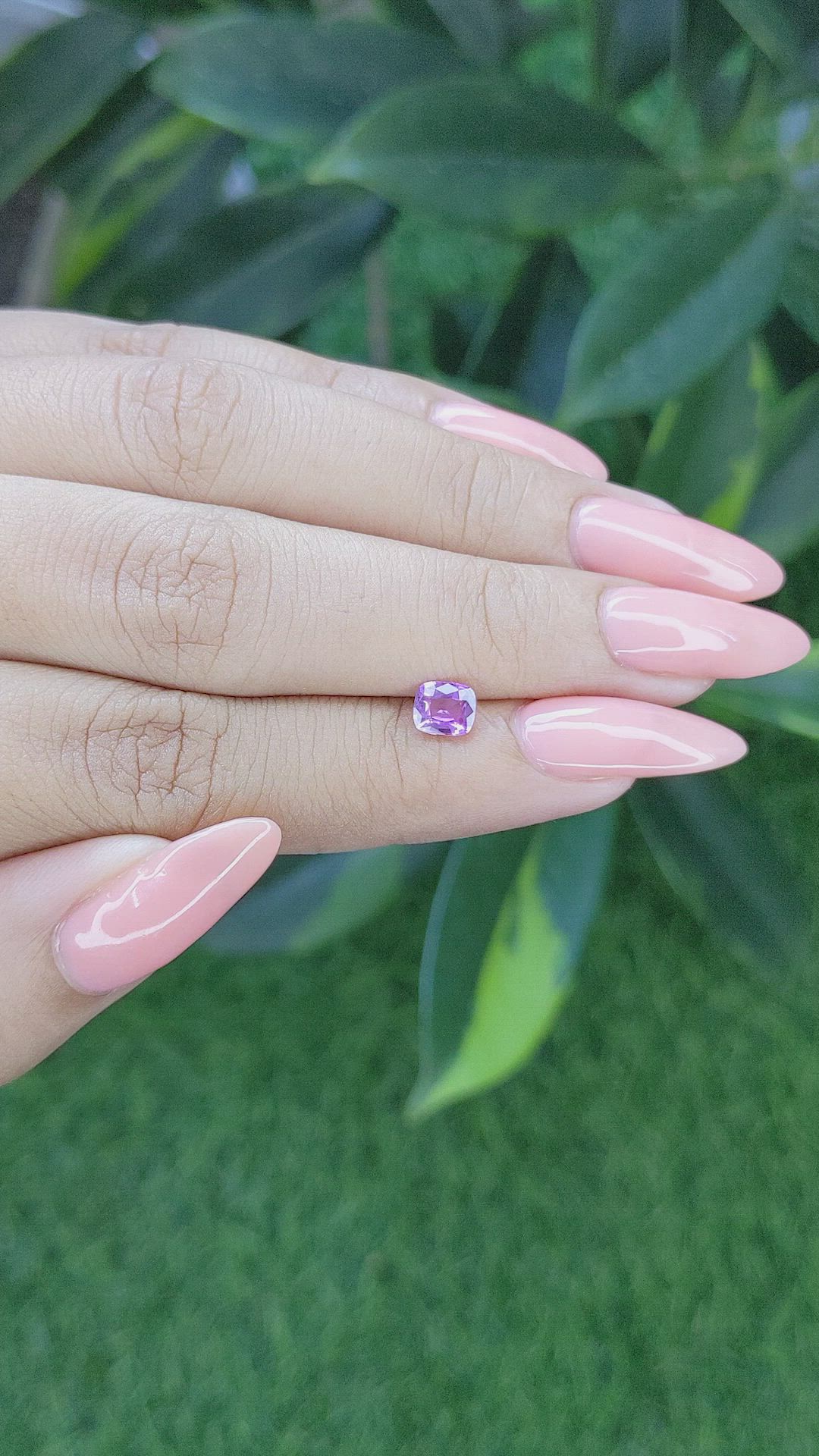 0.63 Ct. Pinkish Purple Sapphire from Tanzania Size Video