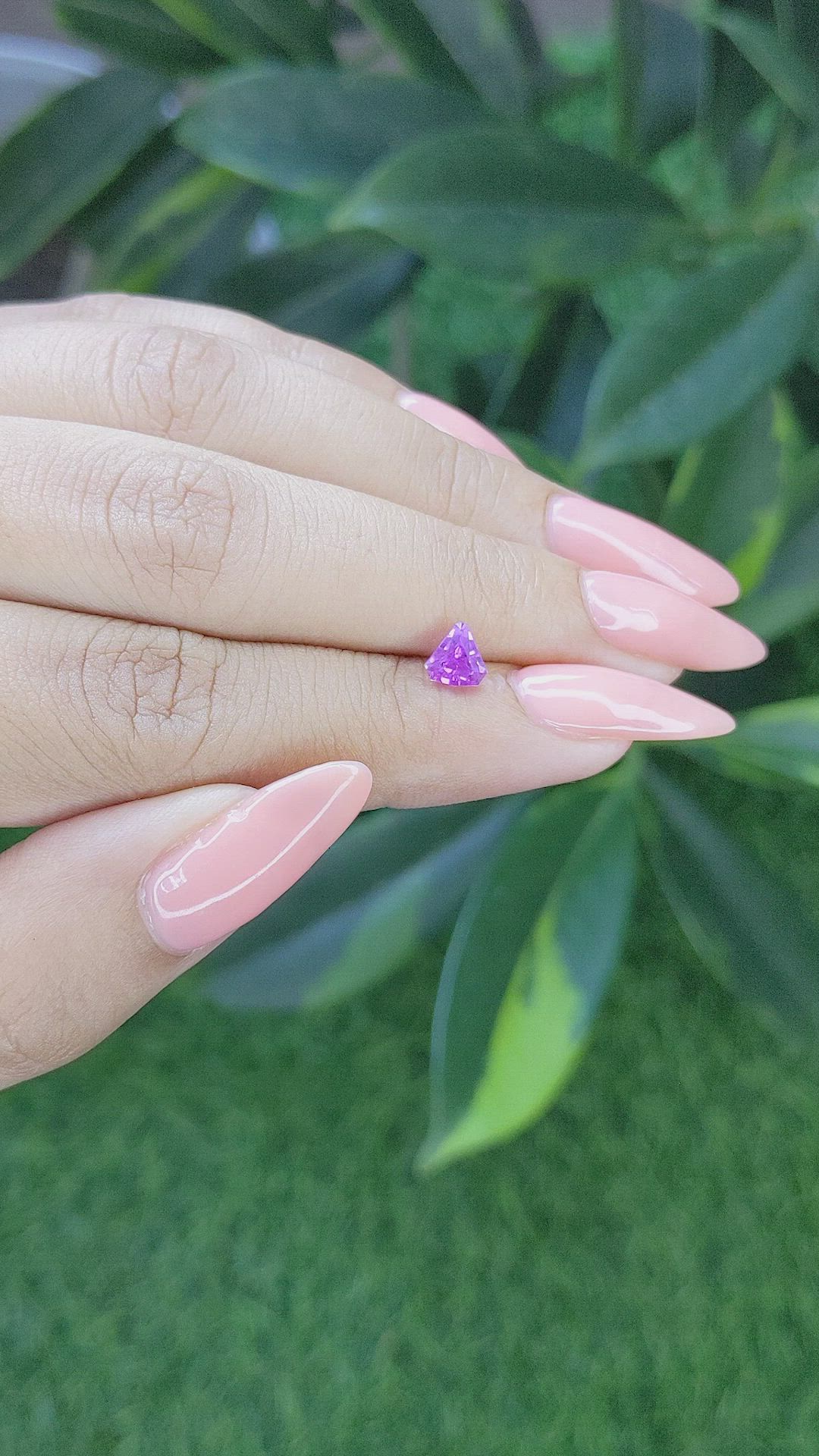 0.72 Ct. Purple Sapphire from Tanzania Size Video