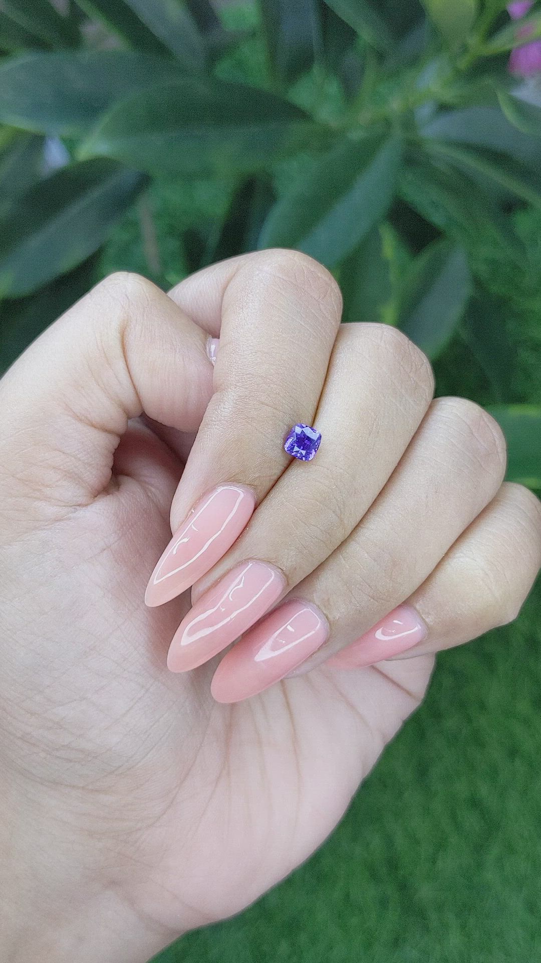 0.64 Ct. Purple Sapphire from Tanzania Size Video