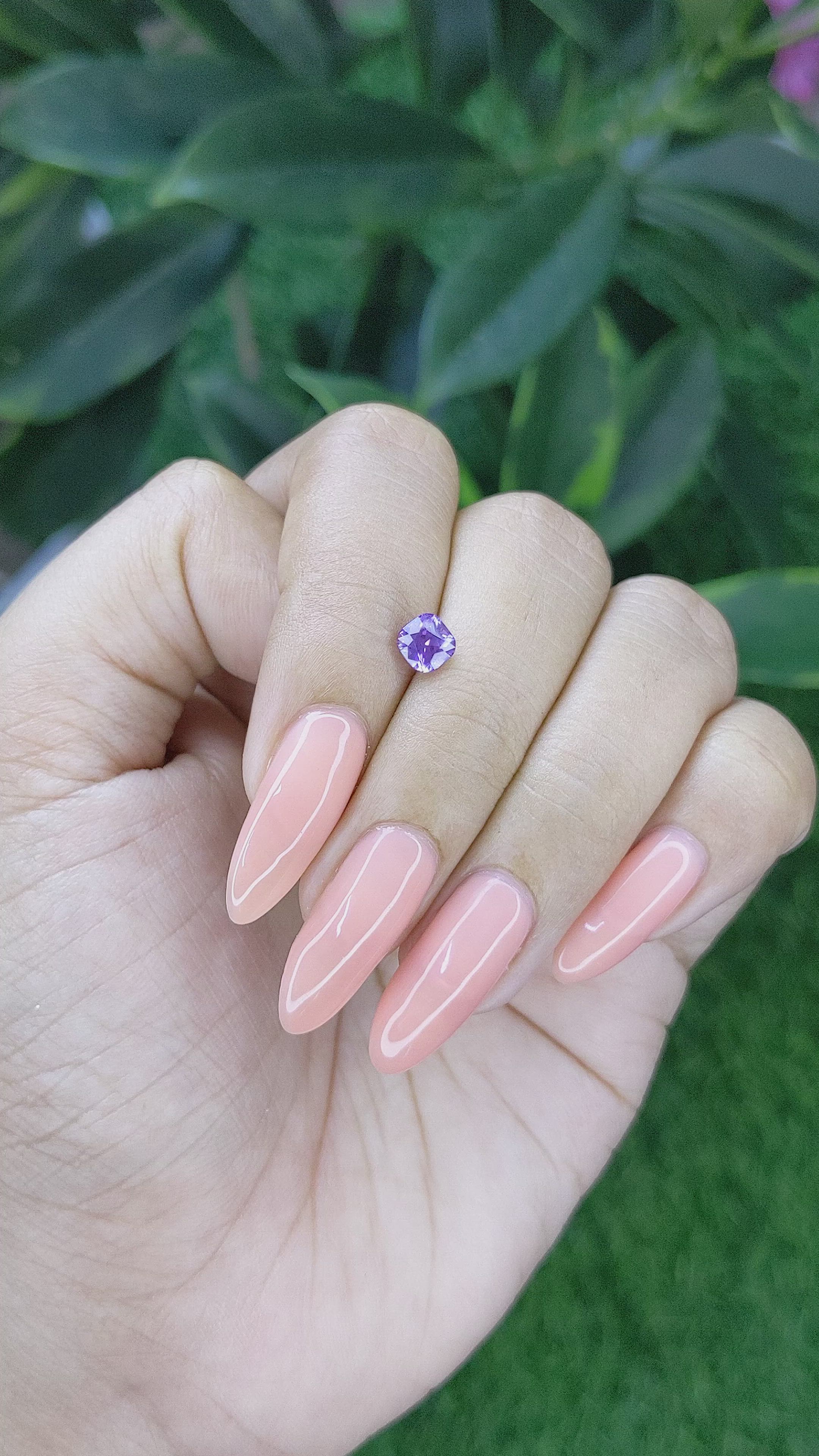 0.77 Ct. Purple Sapphire from Tanzania Size Video