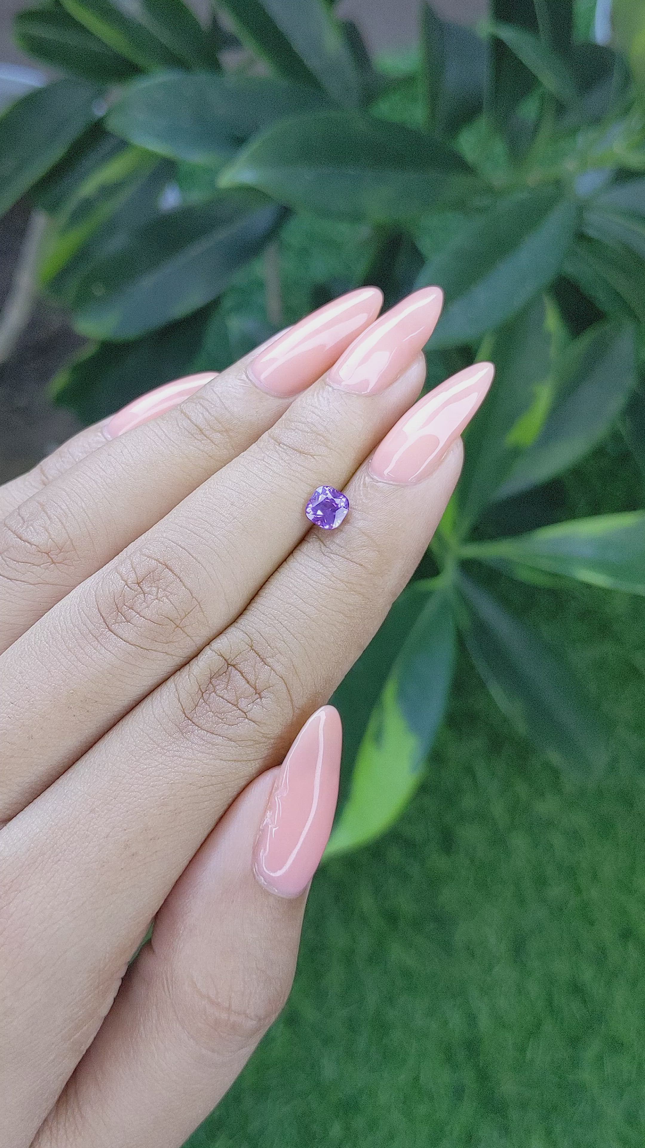 0.77 Ct. Purple Sapphire from Tanzania Size Video