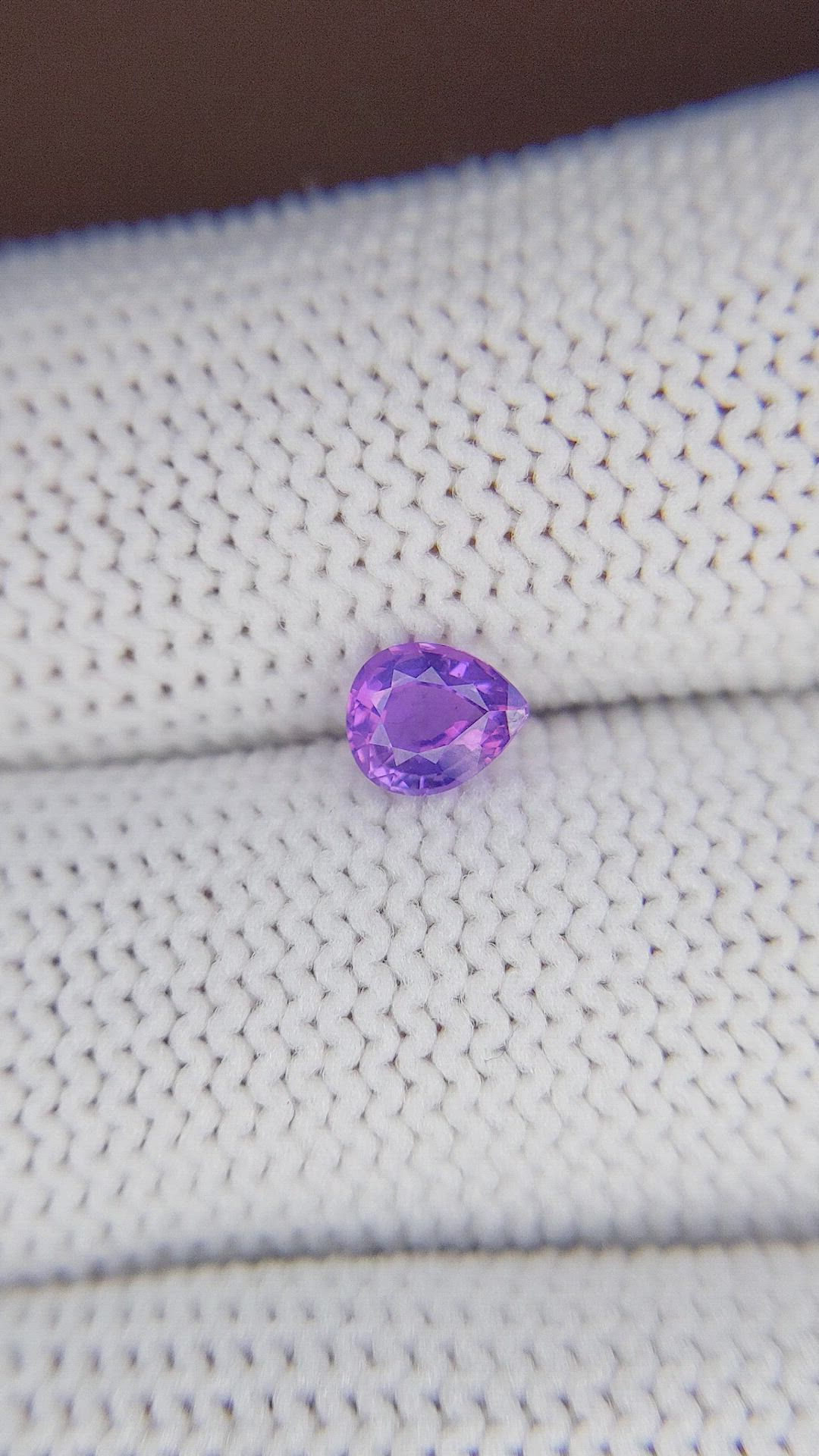 0.62 Ct. Purple Sapphire from Tanzania Size Video