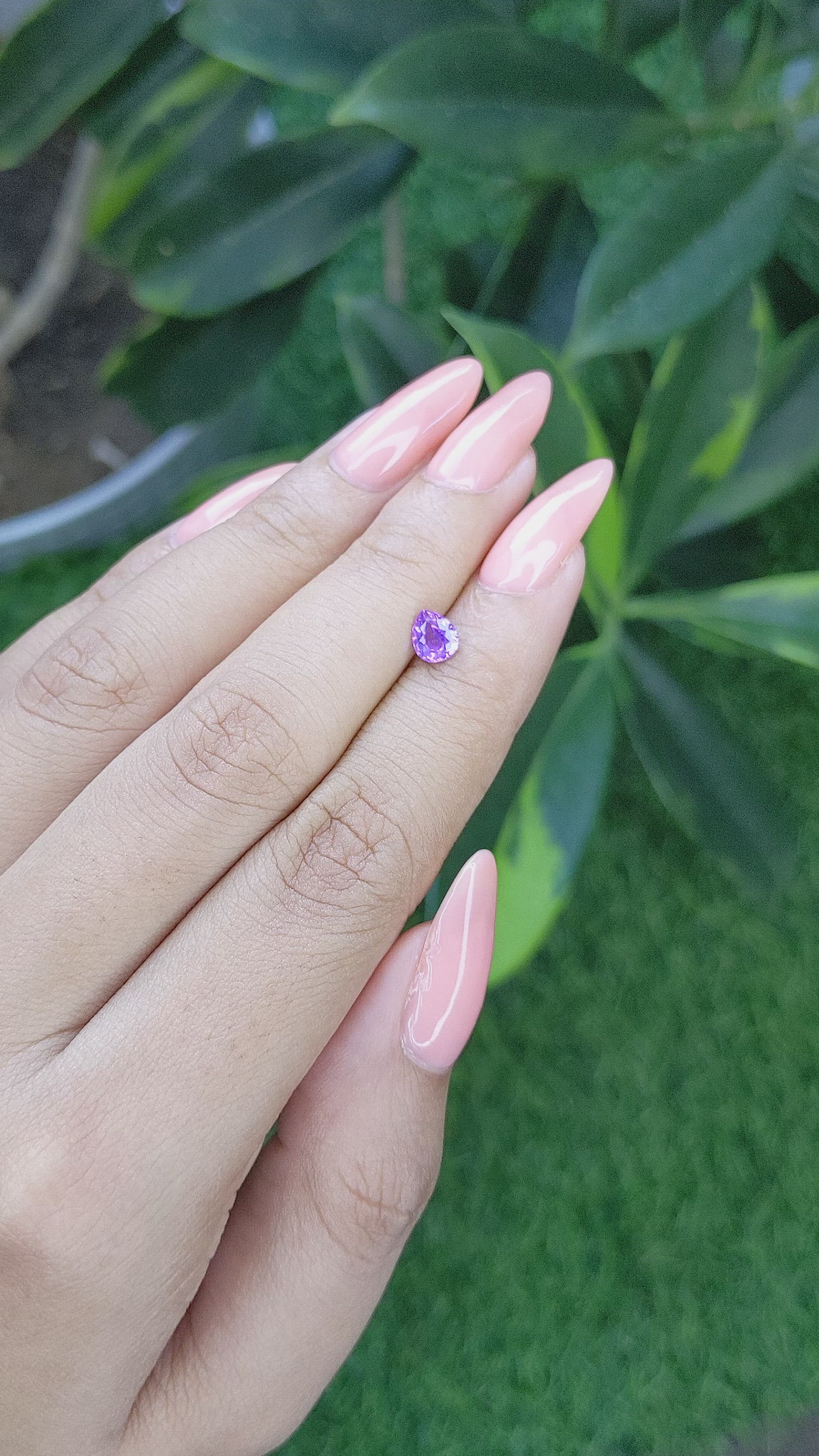0.62 Ct. Purple Sapphire from Tanzania Size Video