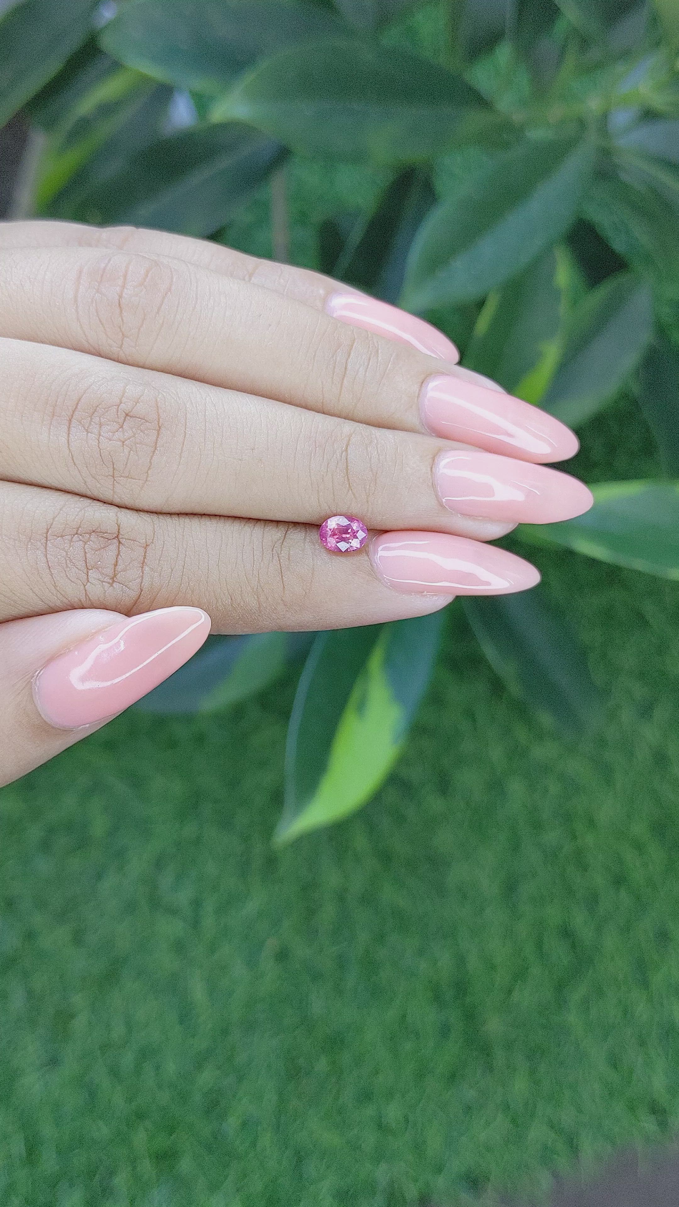 0.64 Ct. Padparadscha Sapphire from Tanzania Size Video