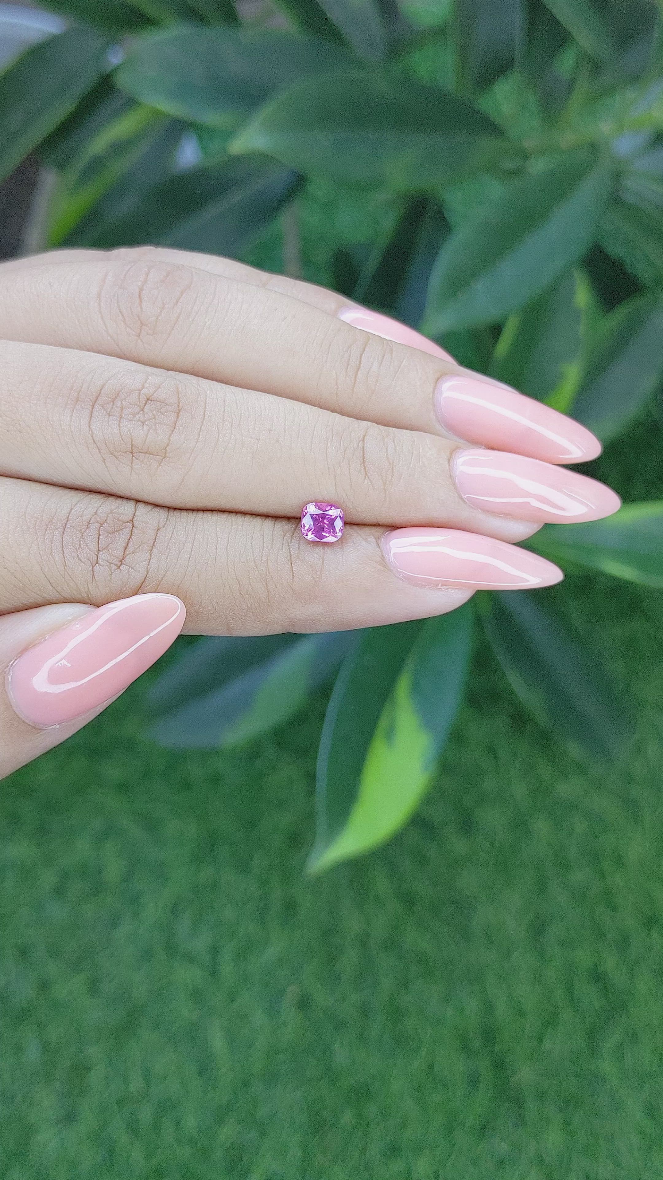 0.69 Ct. Purplish Pink Sapphire from Tanzania Size Video