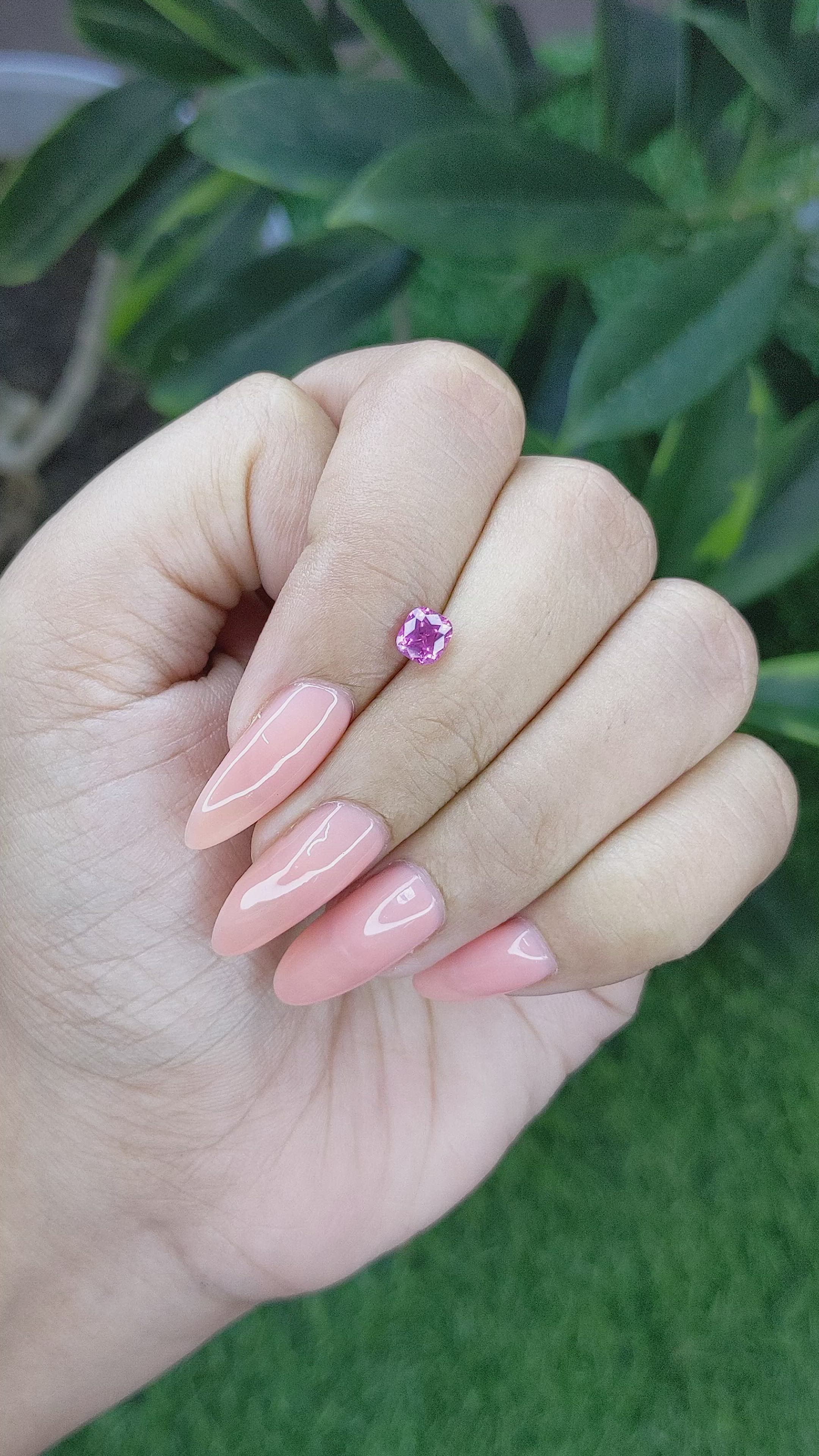 0.69 Ct. Purplish Pink Sapphire from Tanzania Size Video