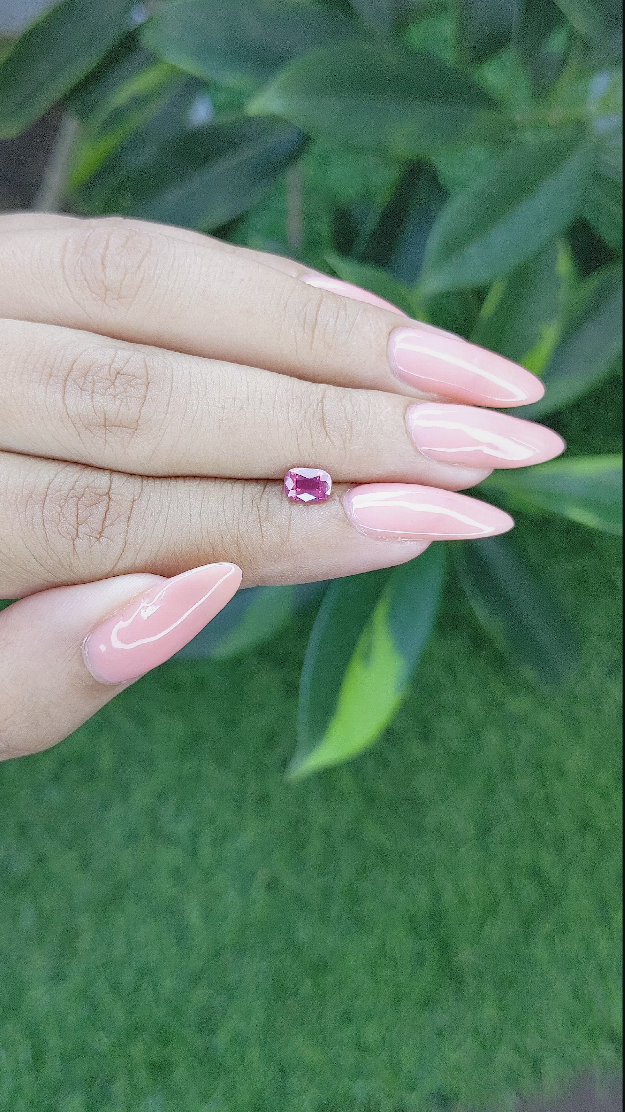 0.66 Ct. Reddish Pink Sapphire from Tanzania Size Video