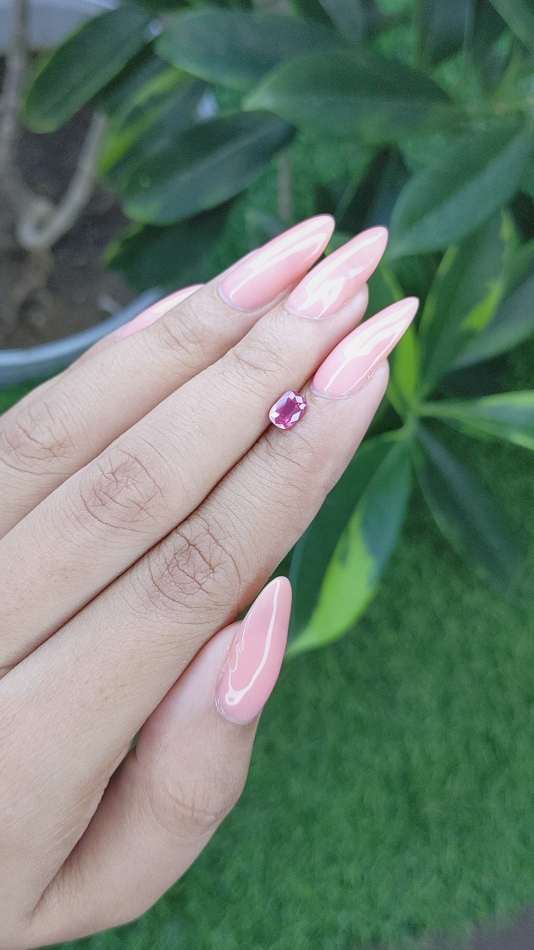 0.66 Ct. Reddish Pink Sapphire from Tanzania Size Video