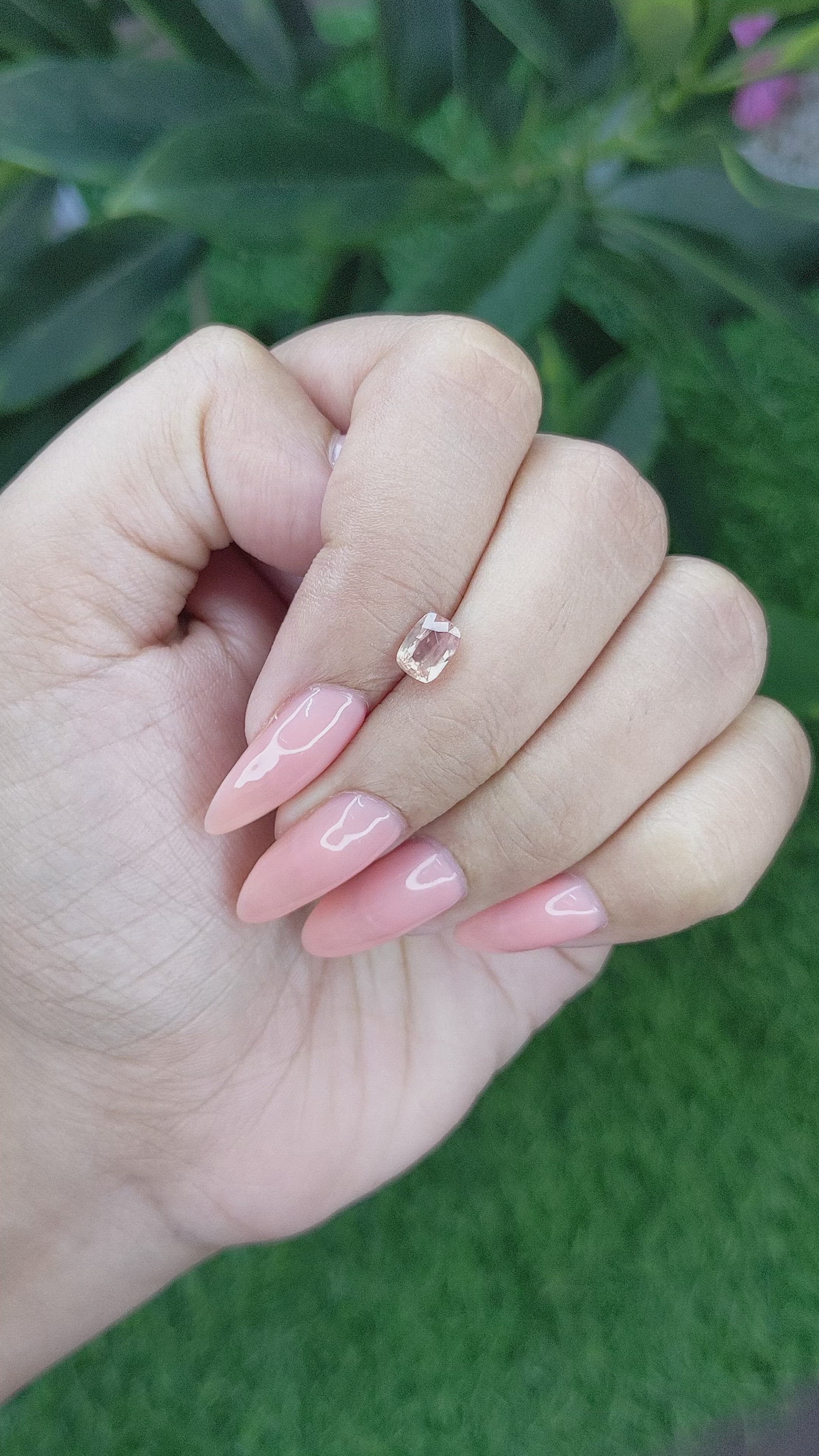 0.99 Ct. Padparadscha Sapphire from Tanzania Size Video